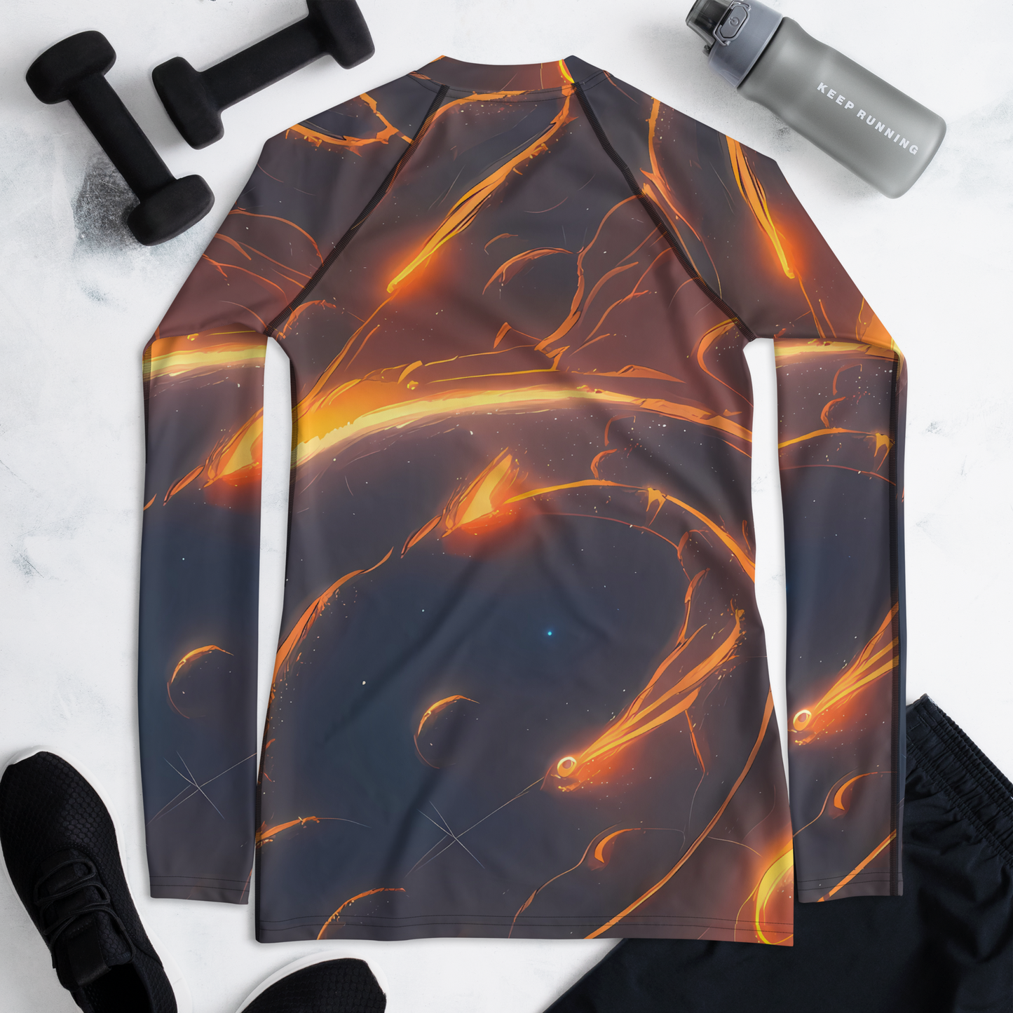 Women's Rash Guard - Inferno Spirals