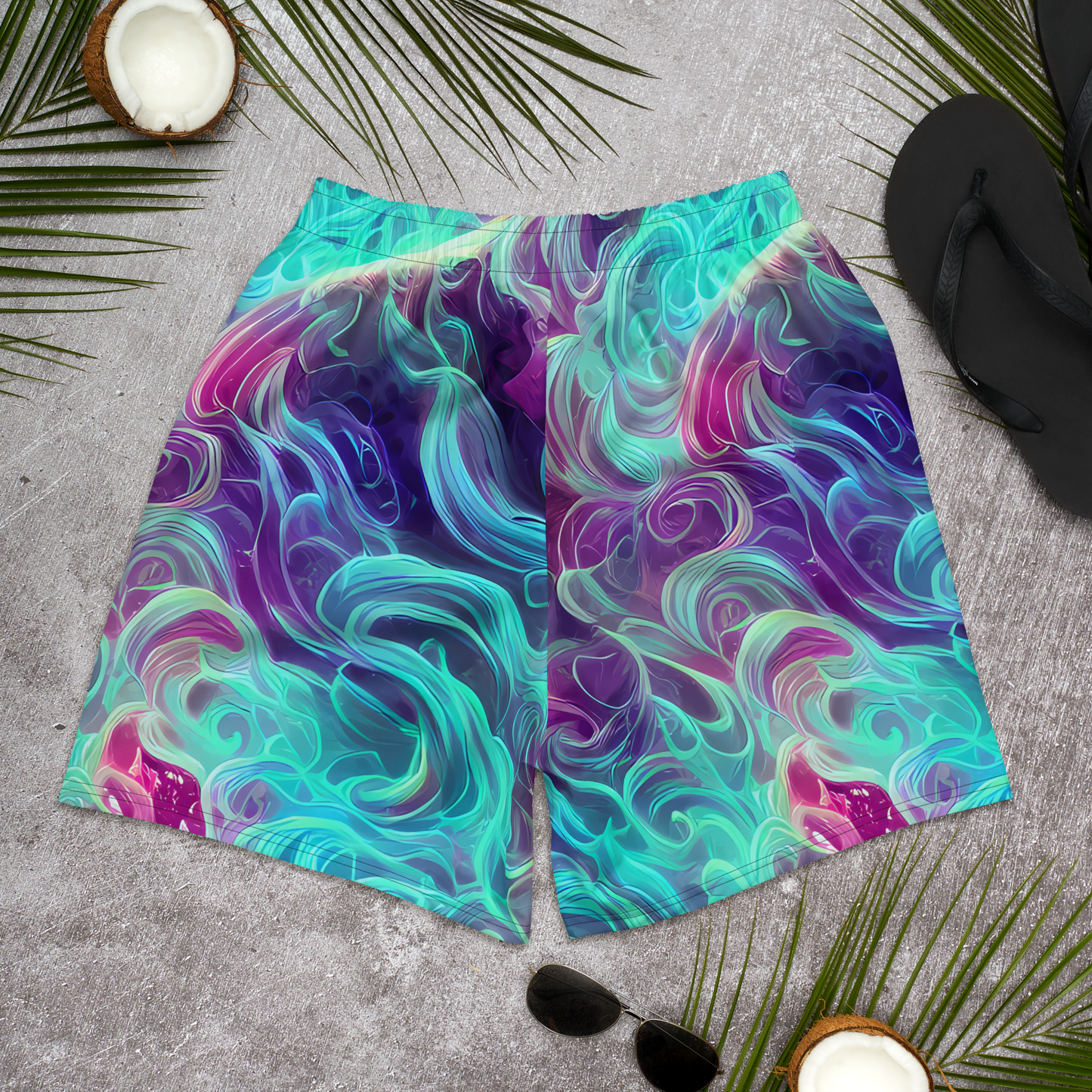 Men's Athletic Shorts - Galactic Bloom