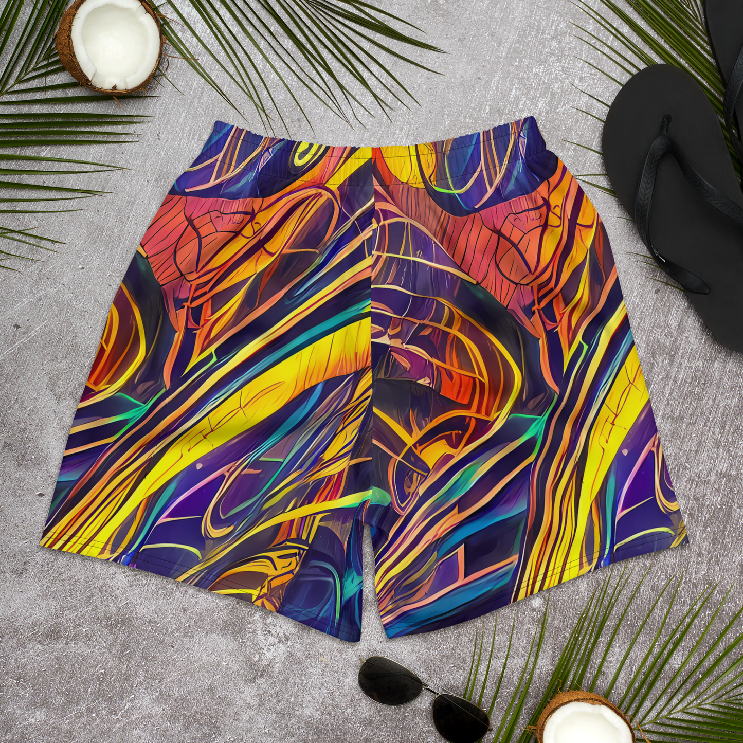 Men's Athletic Shorts - Vector Rhapsody