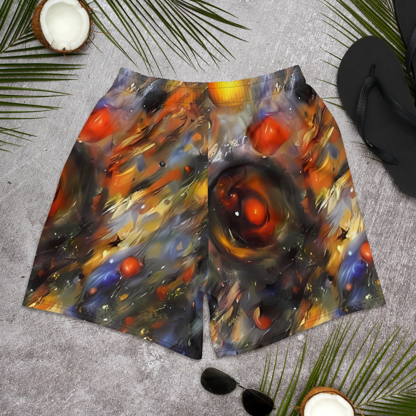 Men's Athletic Shorts - Brushstroke Blaze