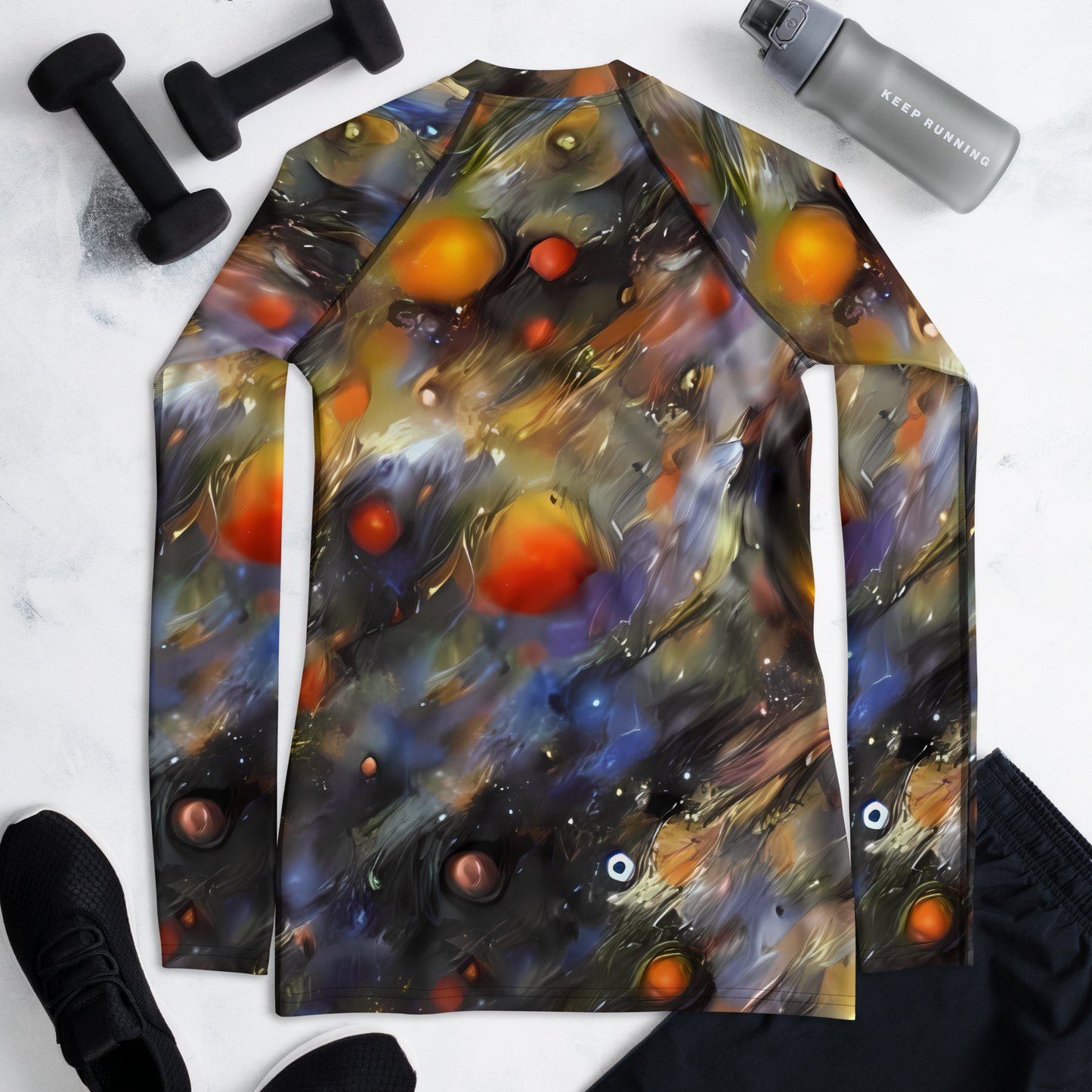 Women's Rash Guard - Brushstroke Blaze