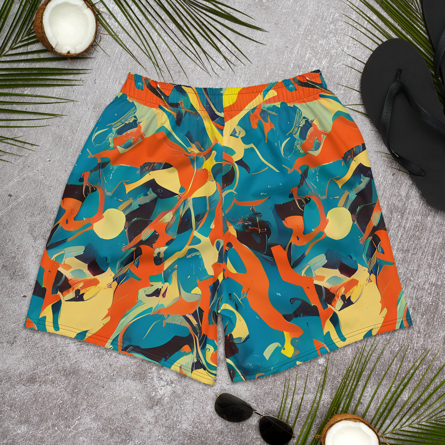 Men's Athletic Shorts - Abstract Tango