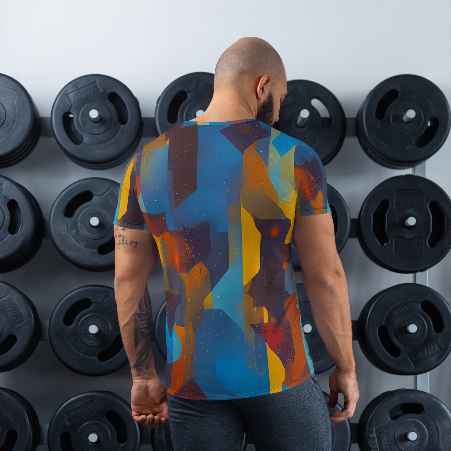 Men's Athletic T-Shirt - Cubist Dusk