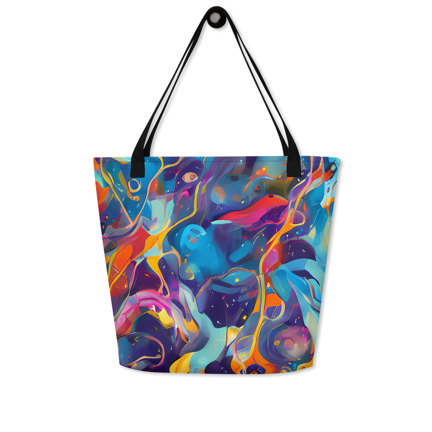 Large Tote Bag w/ Pocket - Whimsical Fusion