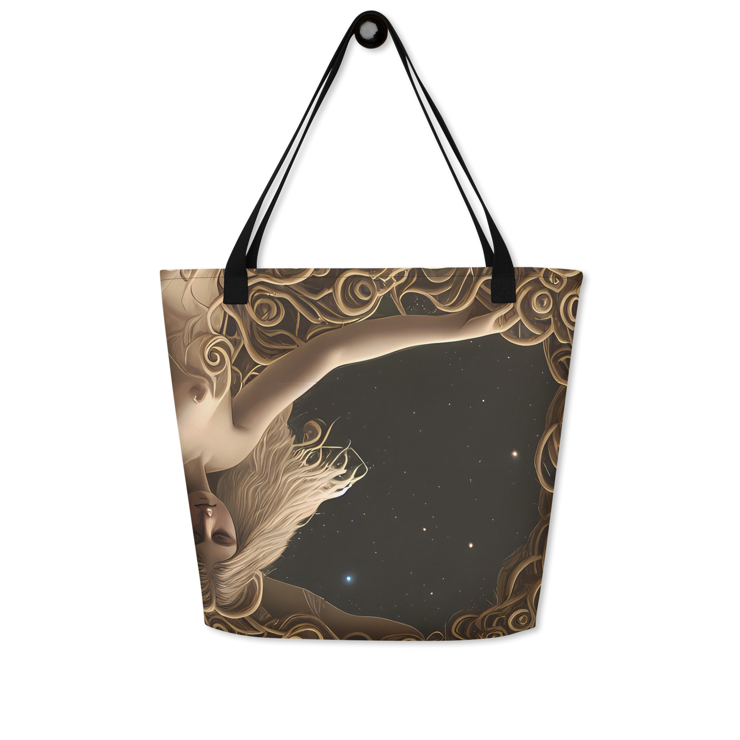 Large Tote Bag w/ Pocket - Ether Whorls