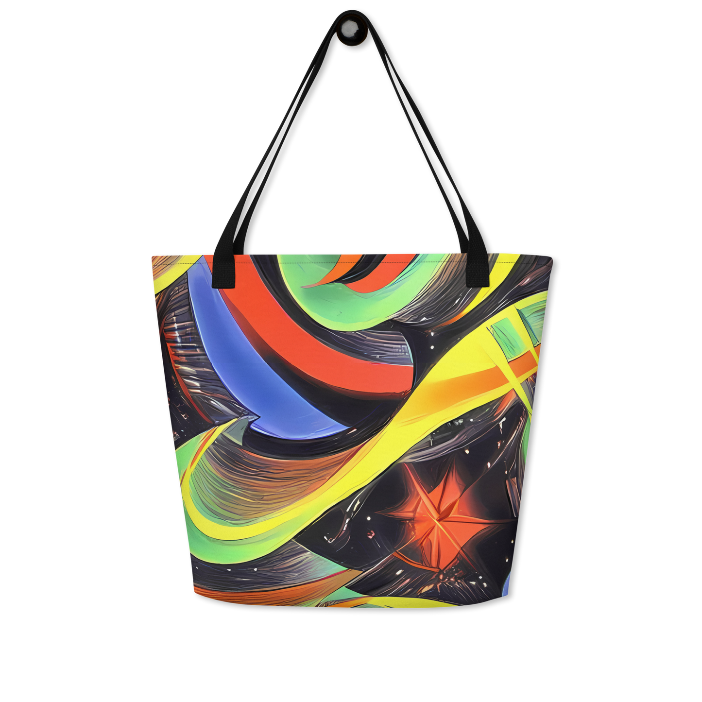 Large Tote Bag w/ Pocket - Tenggren Whirl