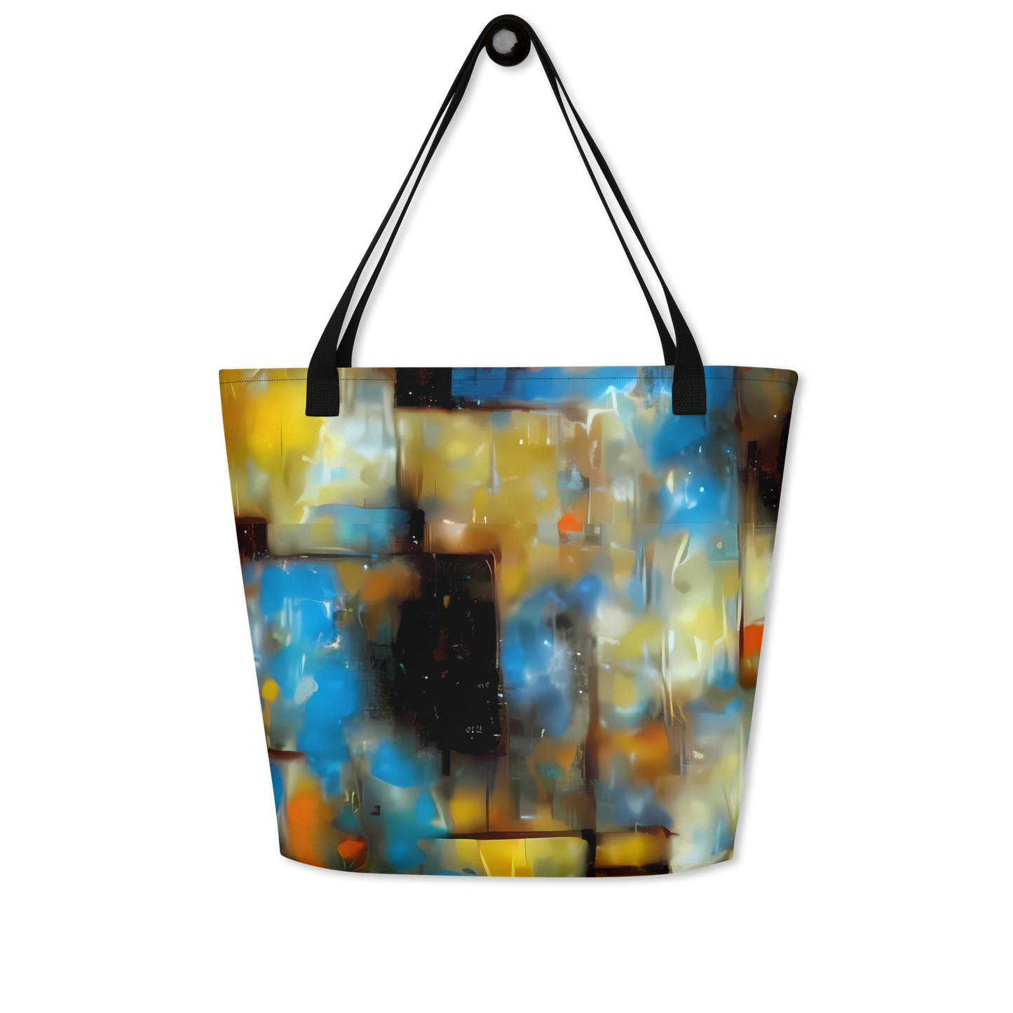 Large Tote Bag w/ Pocket - Kohn Cubism