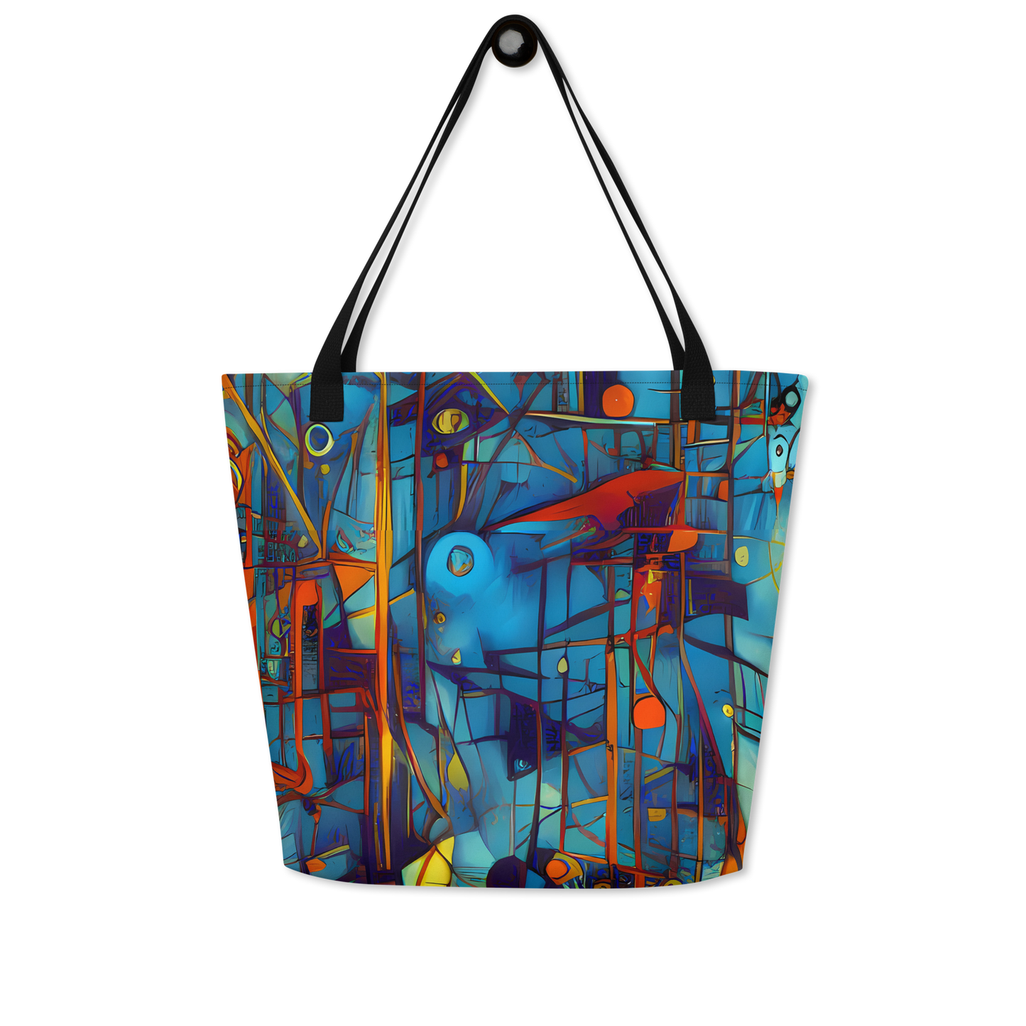 Large Tote Bag w/ Pocket - Abstract Eddy