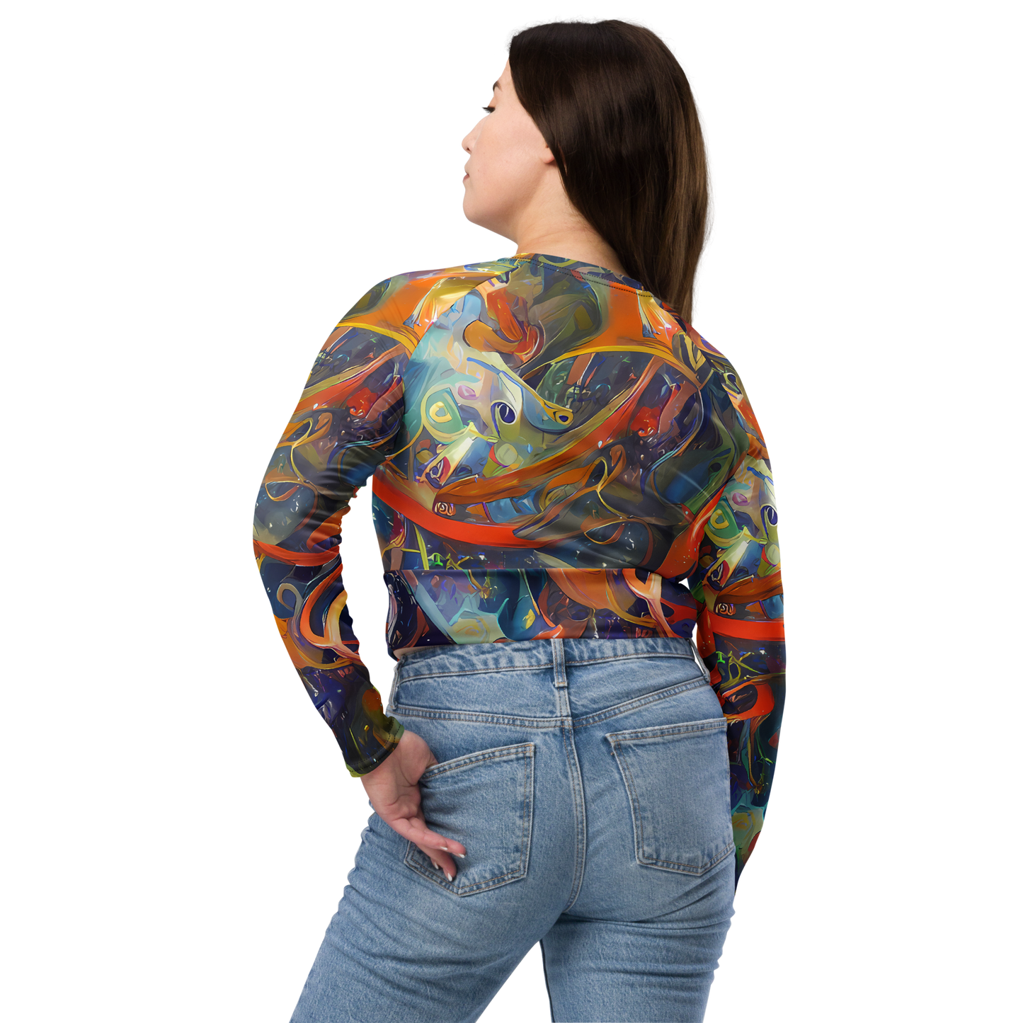 Long Sleeve Crop Top - Spectral Swathe