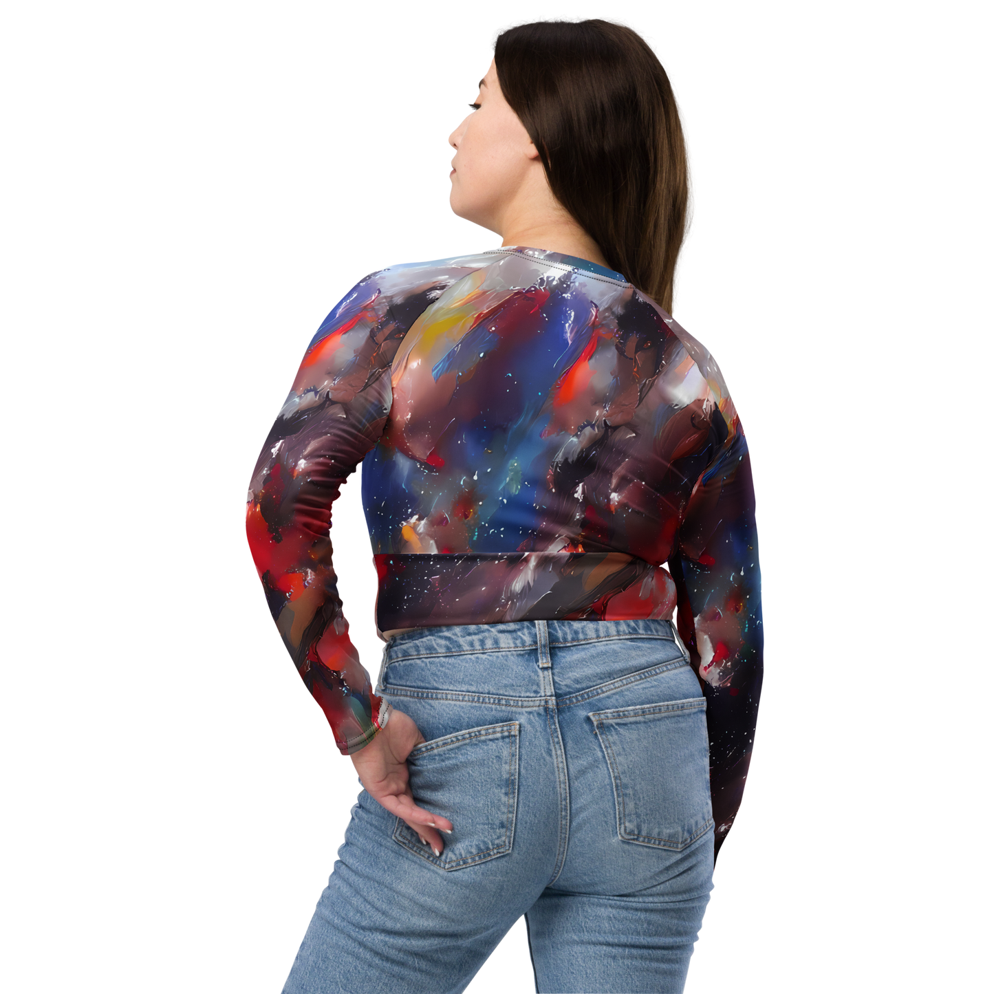 Long Sleeve Crop Top - Passionate Brush