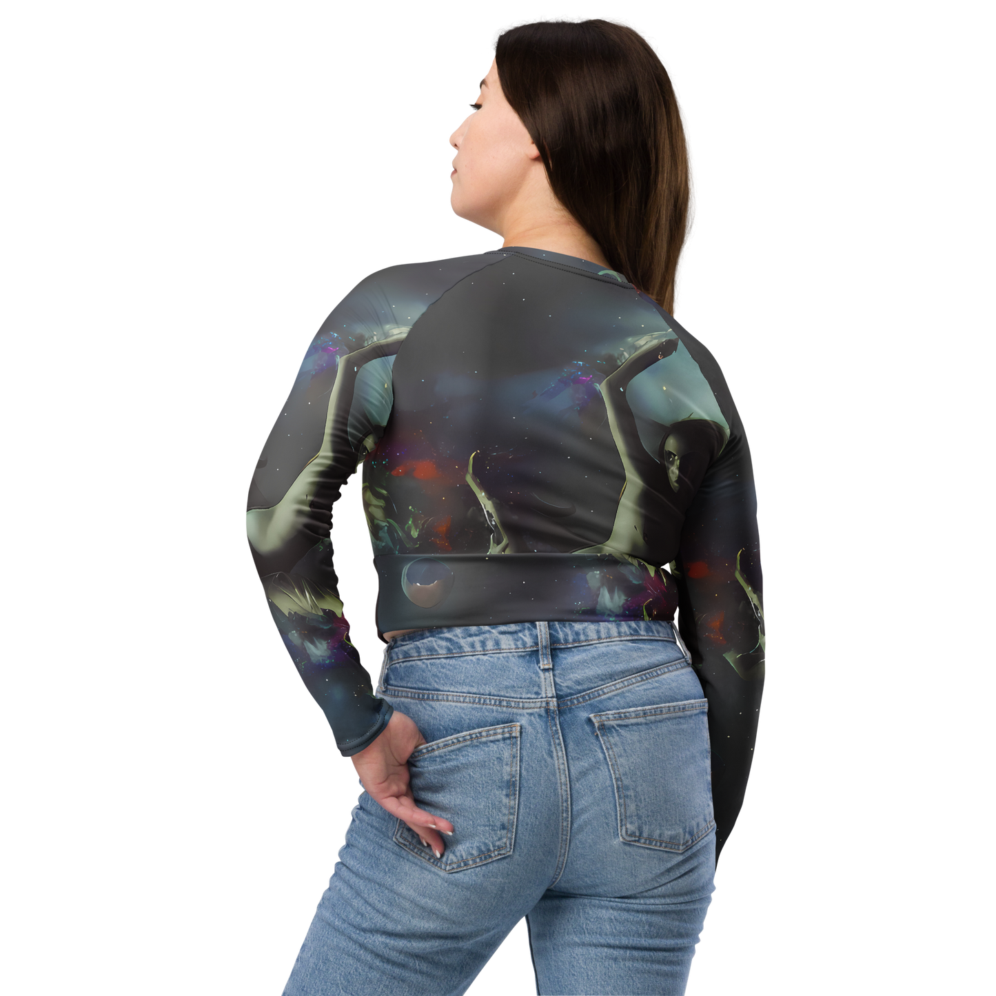 Long Sleeve Crop Top - Cosmic Dancer