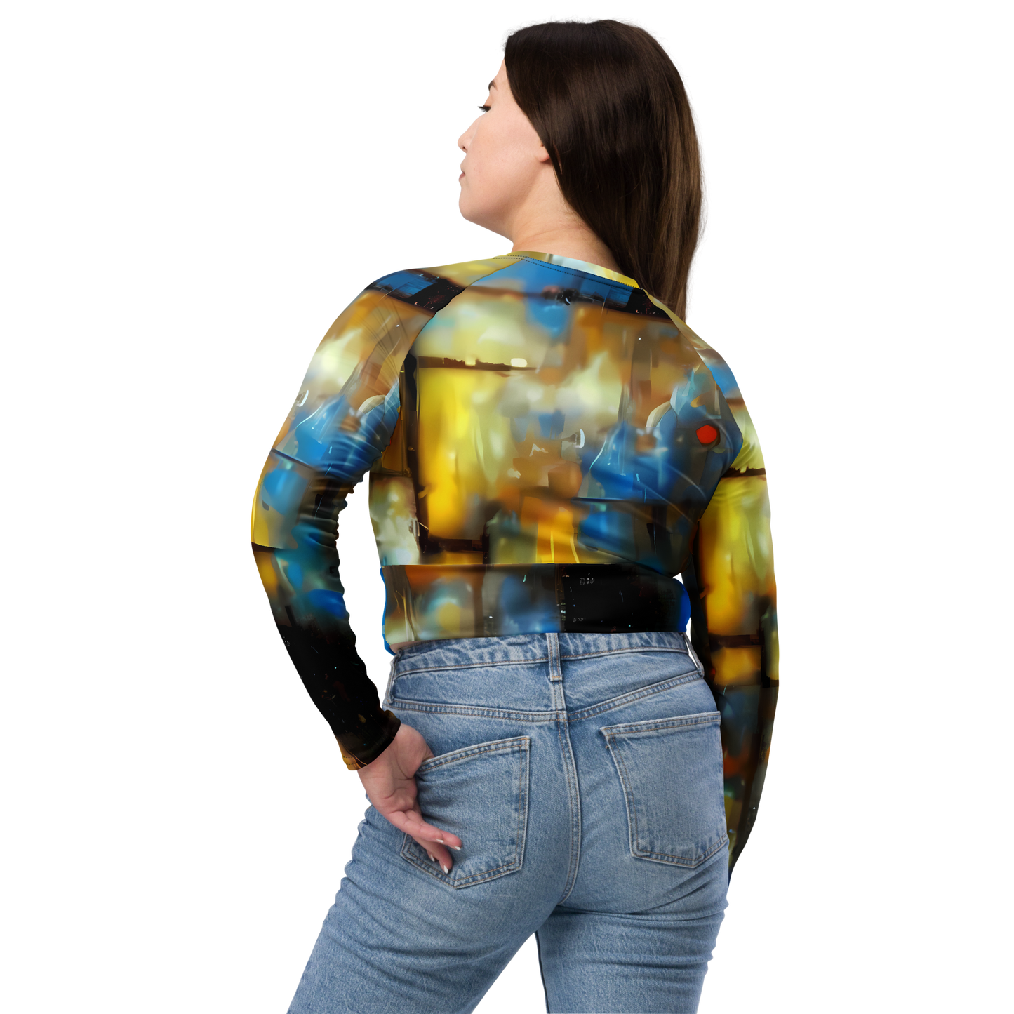 Long Sleeve Crop Top - Kohn Cubism