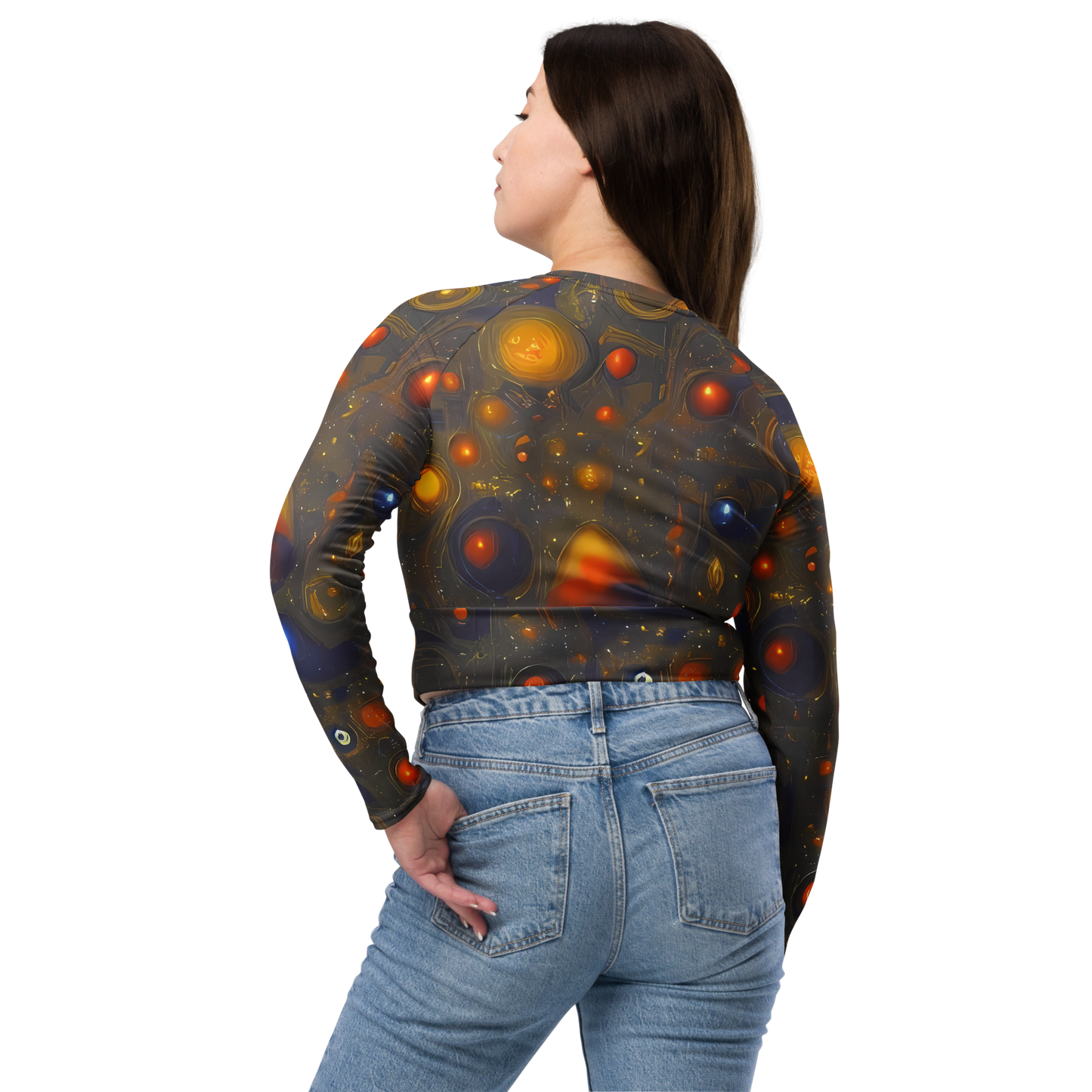 Long Sleeve Crop Top - Chromal Flux
