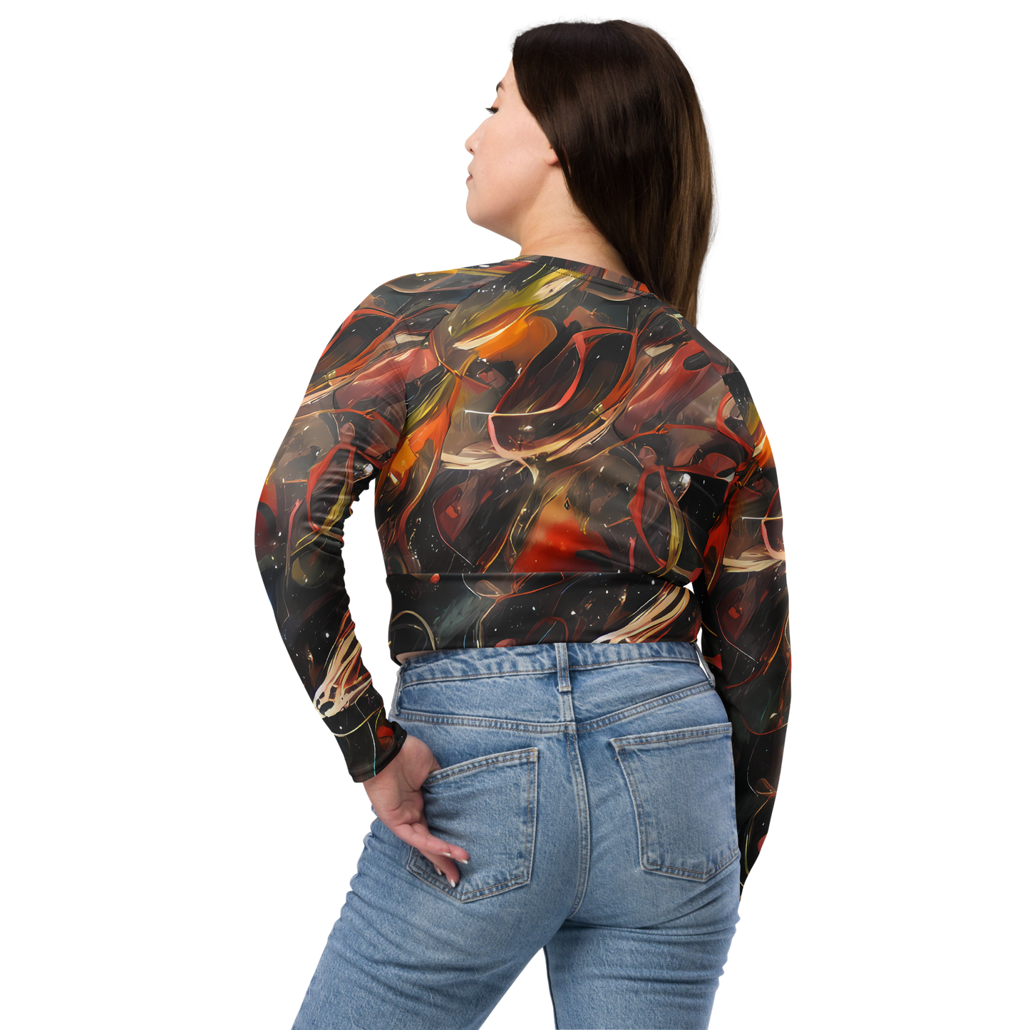 Long Sleeve Crop Top - Temporal Vortex