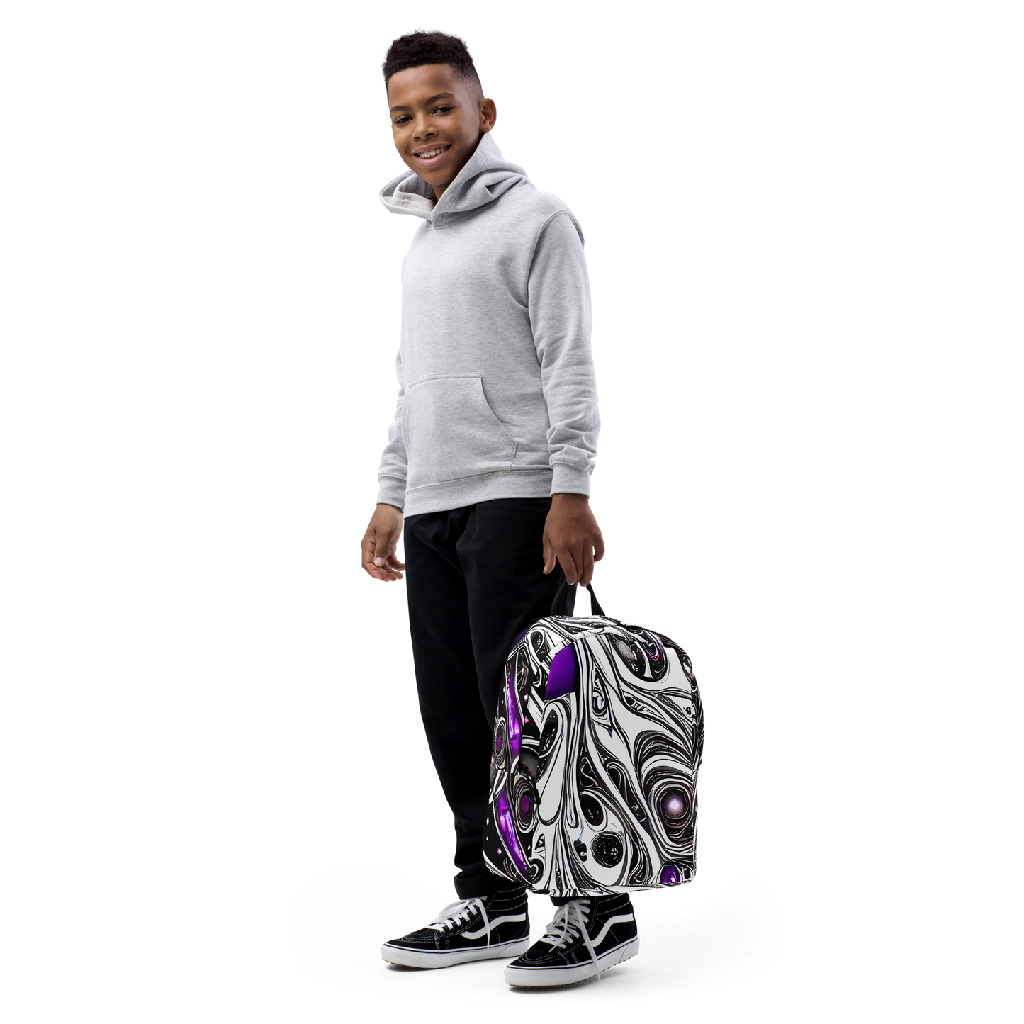 Minimalist Backpack - Neo-Noir Waves