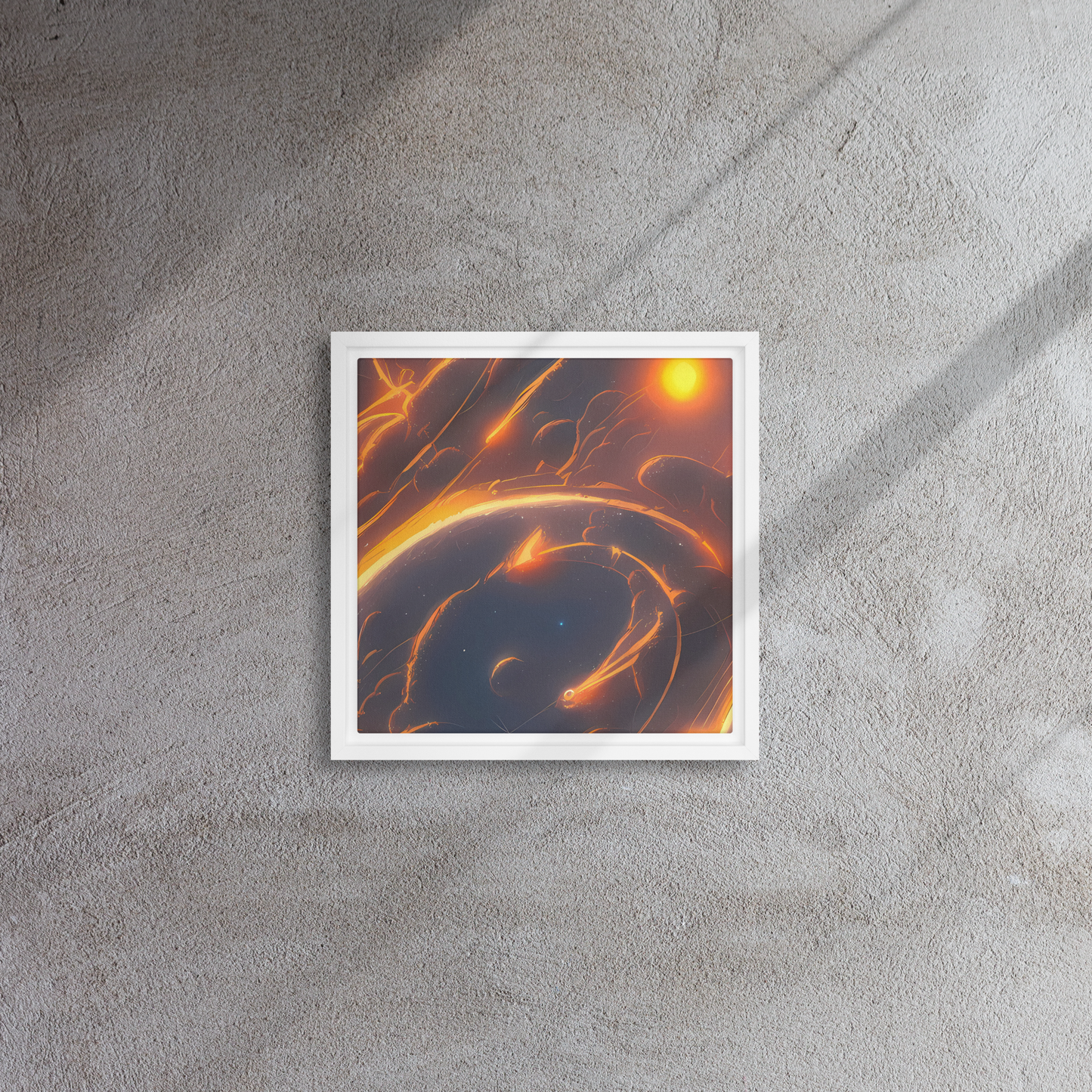 Framed Canvas - Inferno Spirals