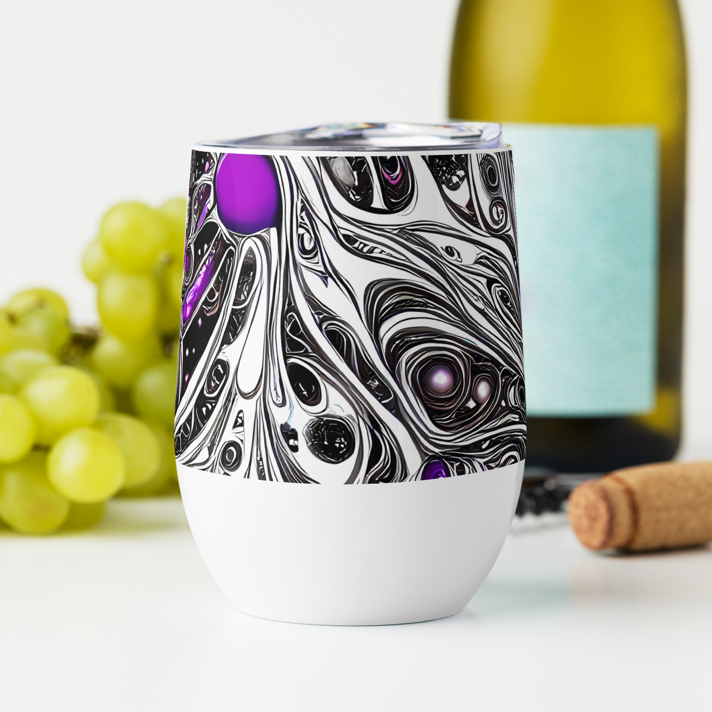 Wine Tumbler - Neo-Noir Waves