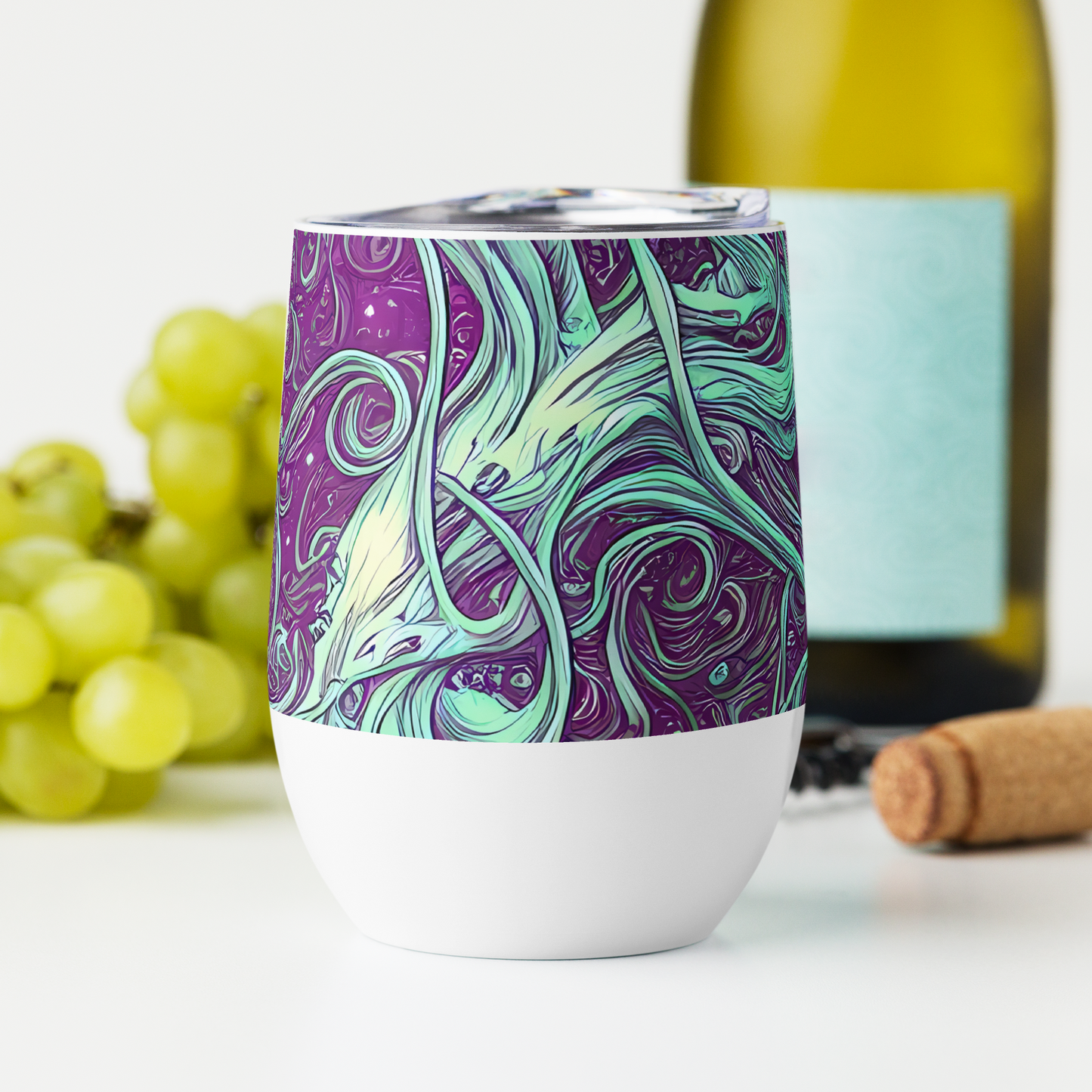 Wine Tumbler - Temple Swirls