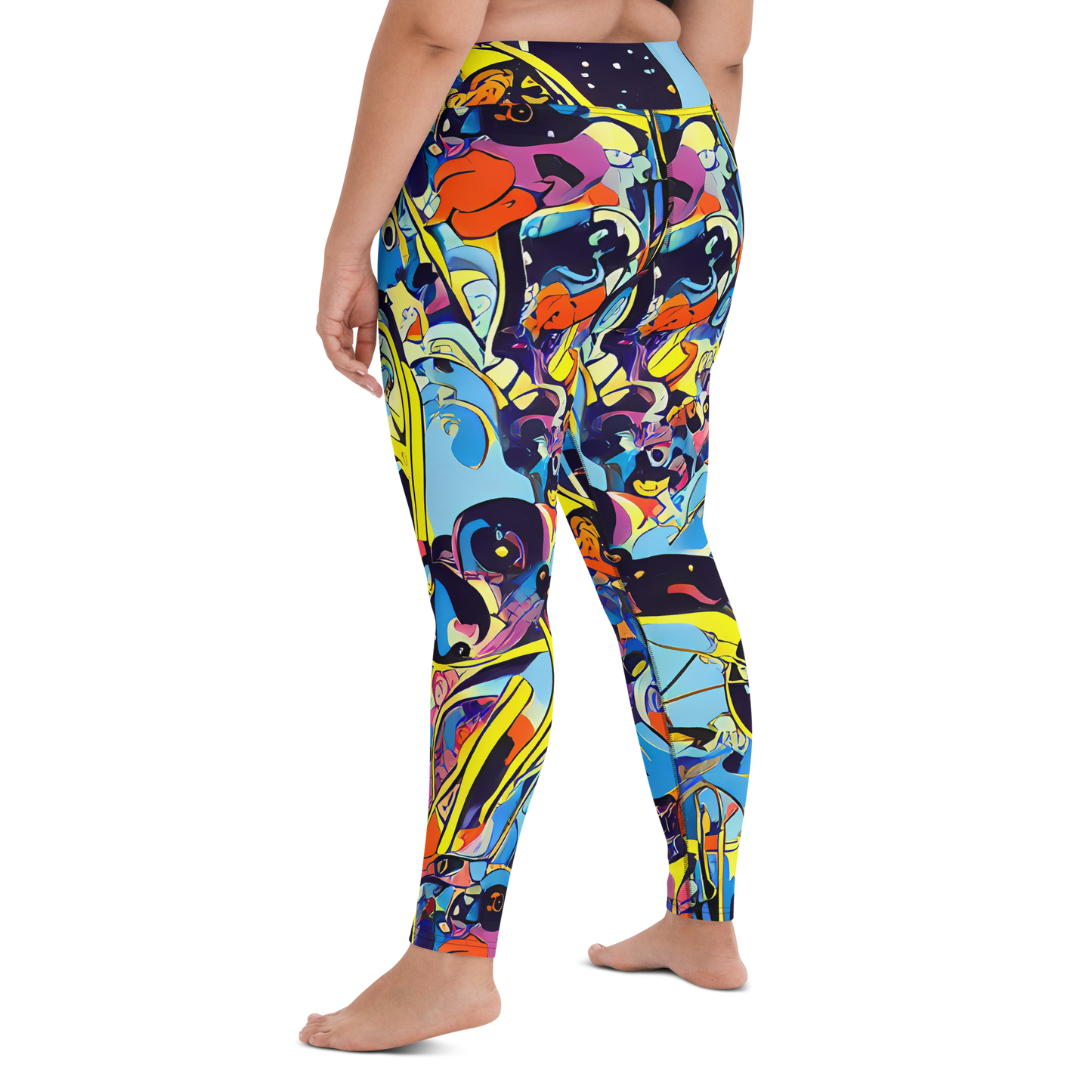 Yoga Leggings - Brown Brushwork