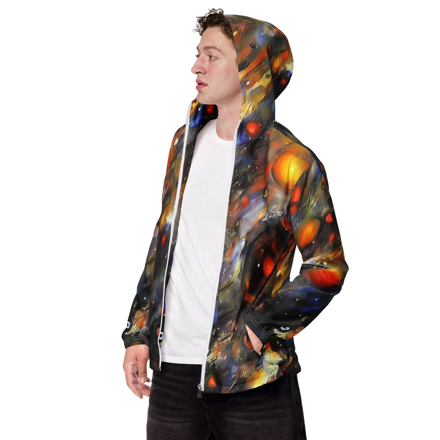Men's Windbreaker - Brushstroke Blaze