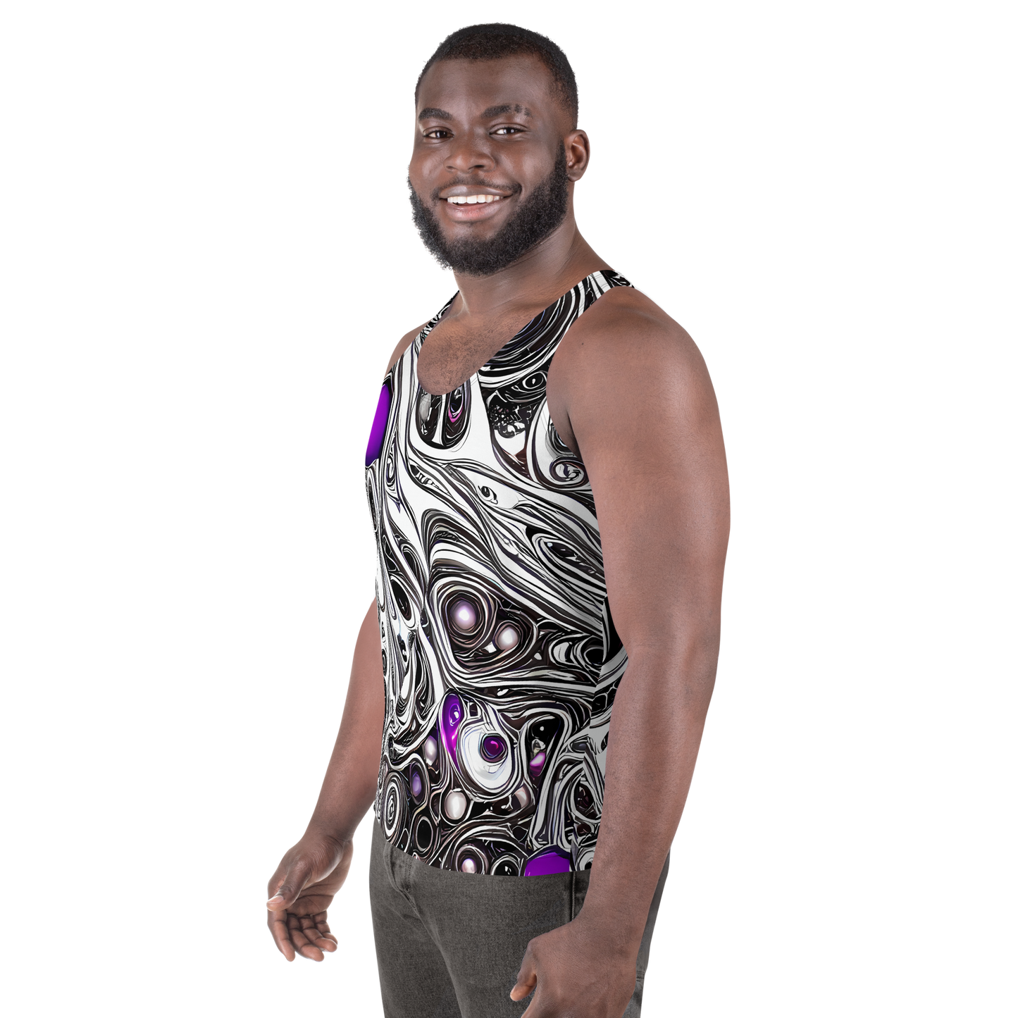 Men's Tank Top - Neo-Noir Waves