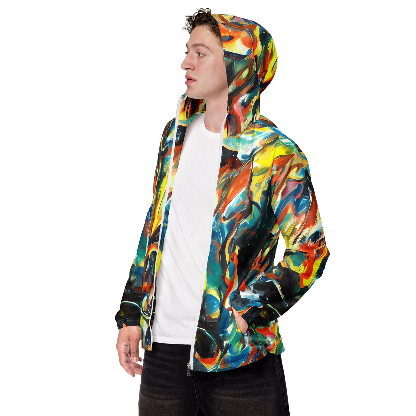 Men's Windbreaker - Chromatic Vortex