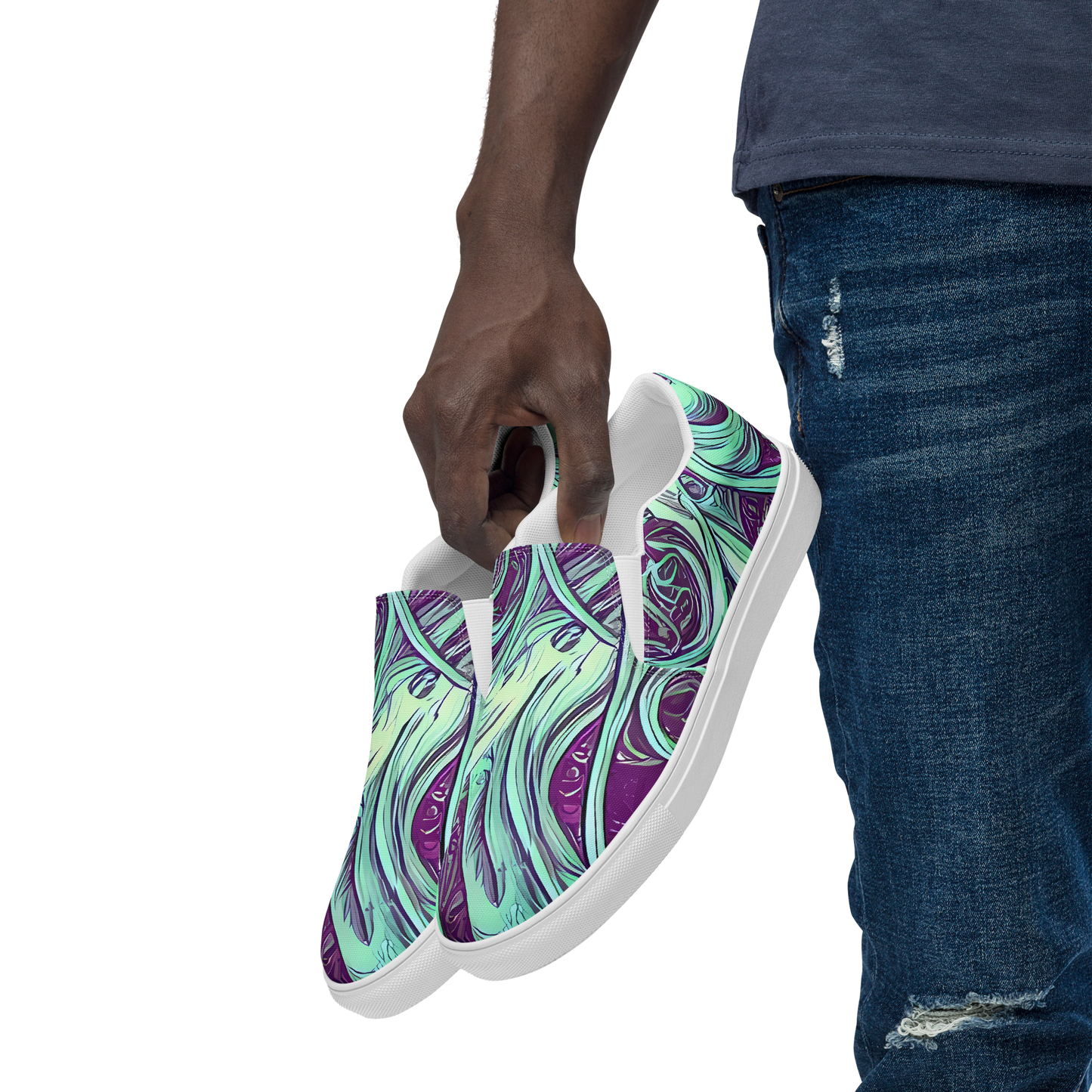 Men's Slip-On Canvas Shoes - Temple Swirls