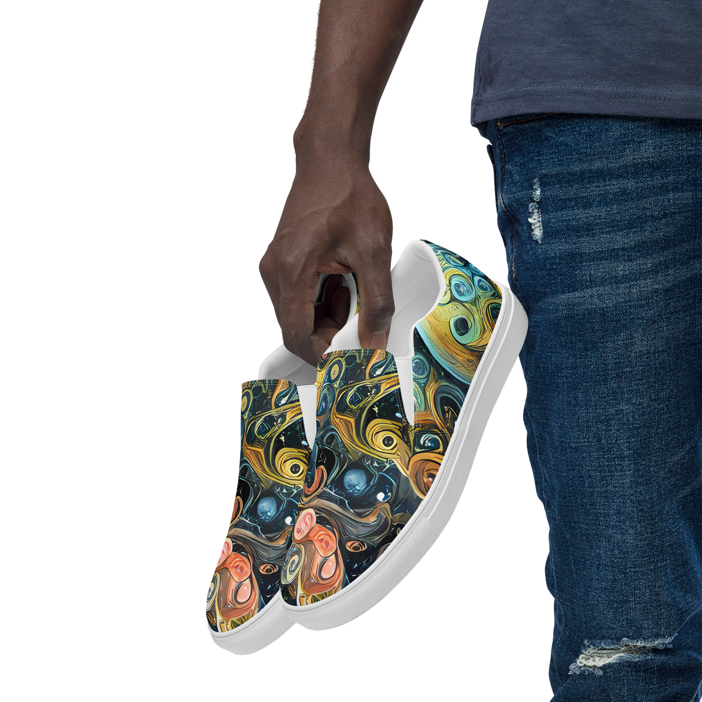 Men's Slip-On Canvas Shoes - Wild Cosmos