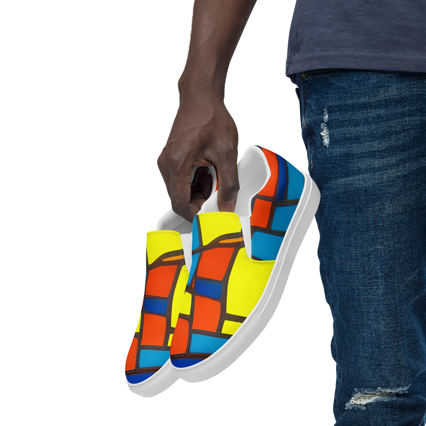 Men's Slip-On Canvas Shoes - Mondrian Mesh