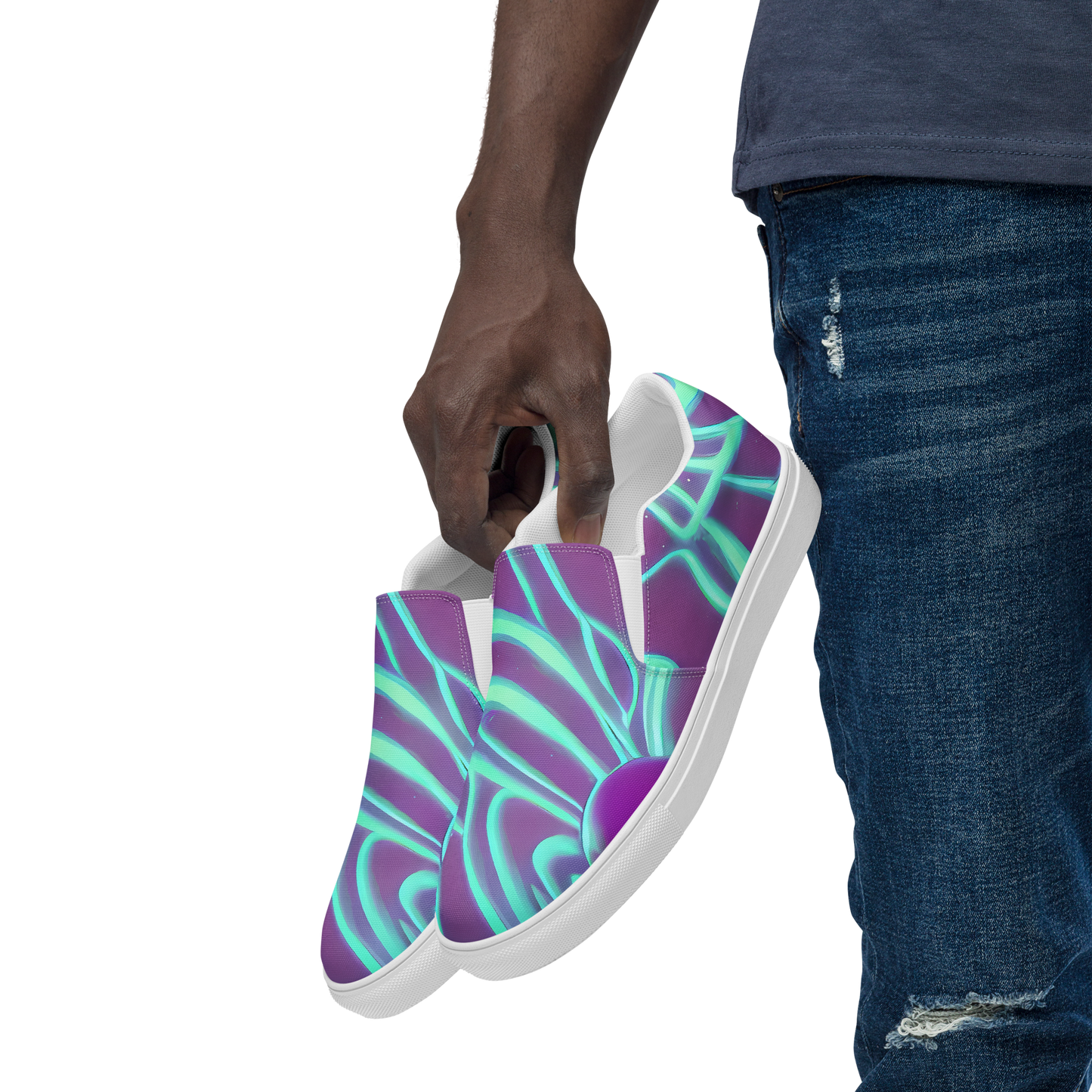 Men's Slip-On Canvas Shoes - Neon Drift