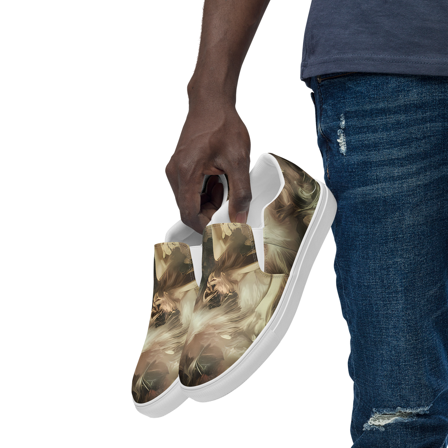 Men's Slip-On Canvas Shoes - Ceramic Swirl