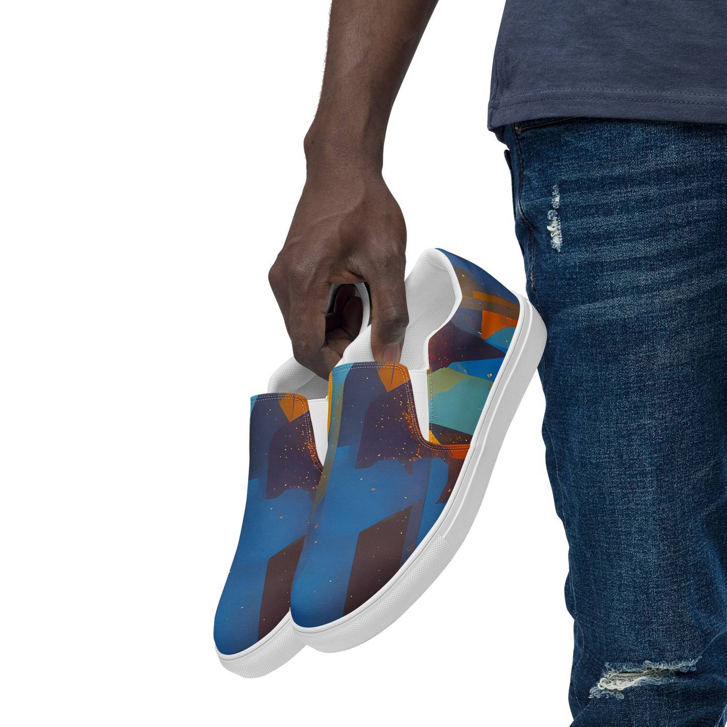 Men's Slip-On Canvas Shoes - Cubist Dusk