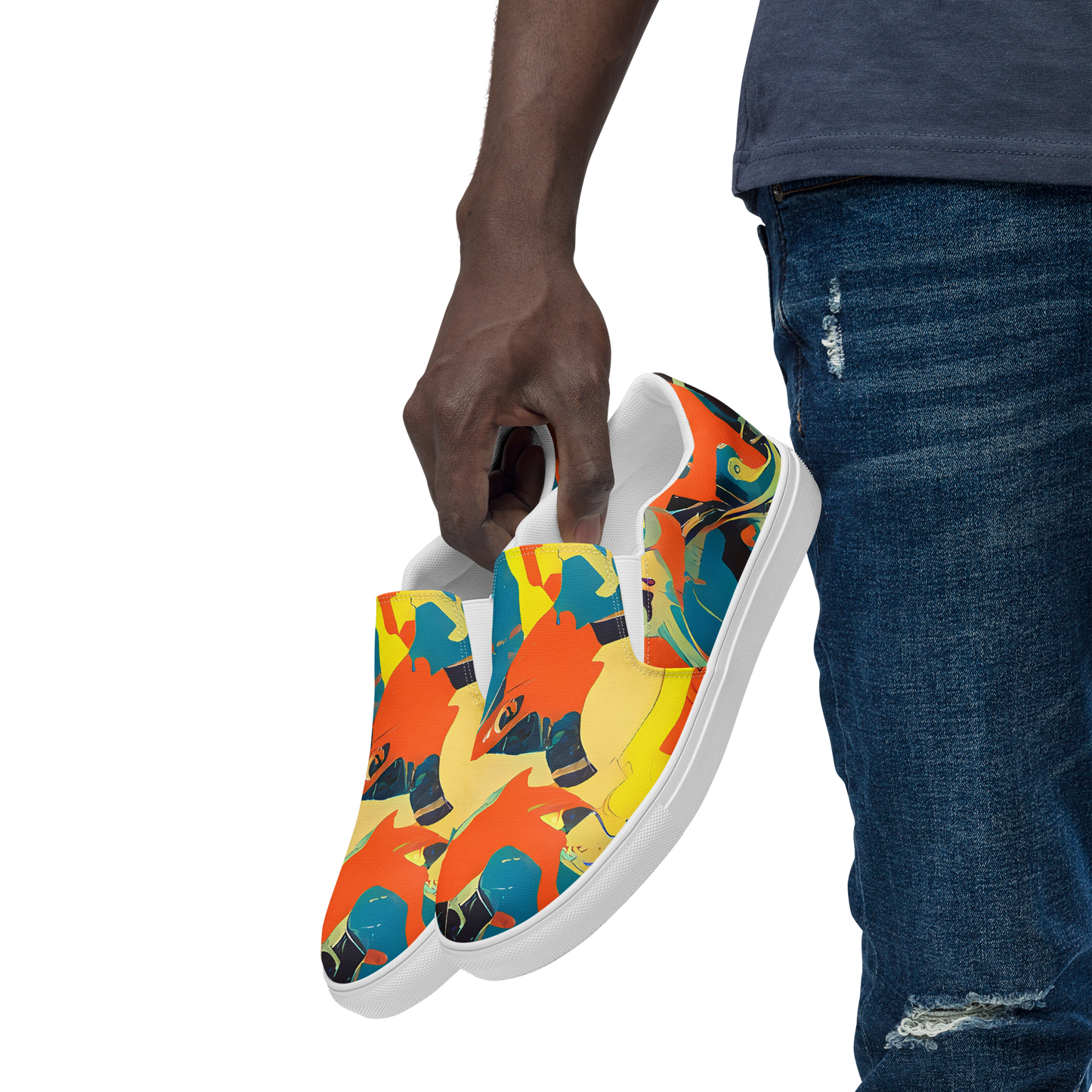 Men's Slip-On Canvas Shoes - Abstract Tango