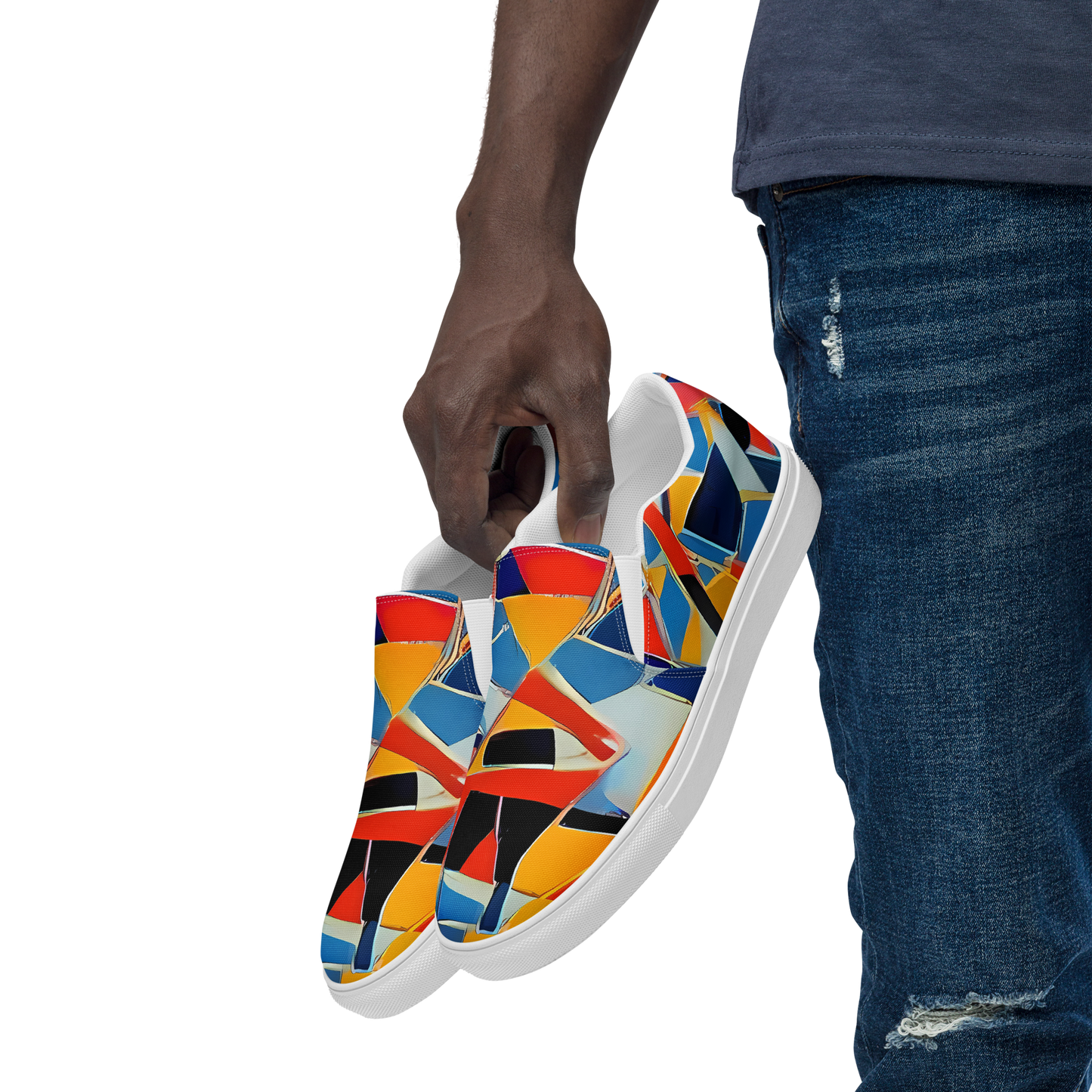 Men's Slip-On Canvas Shoes - Abstract Mingle