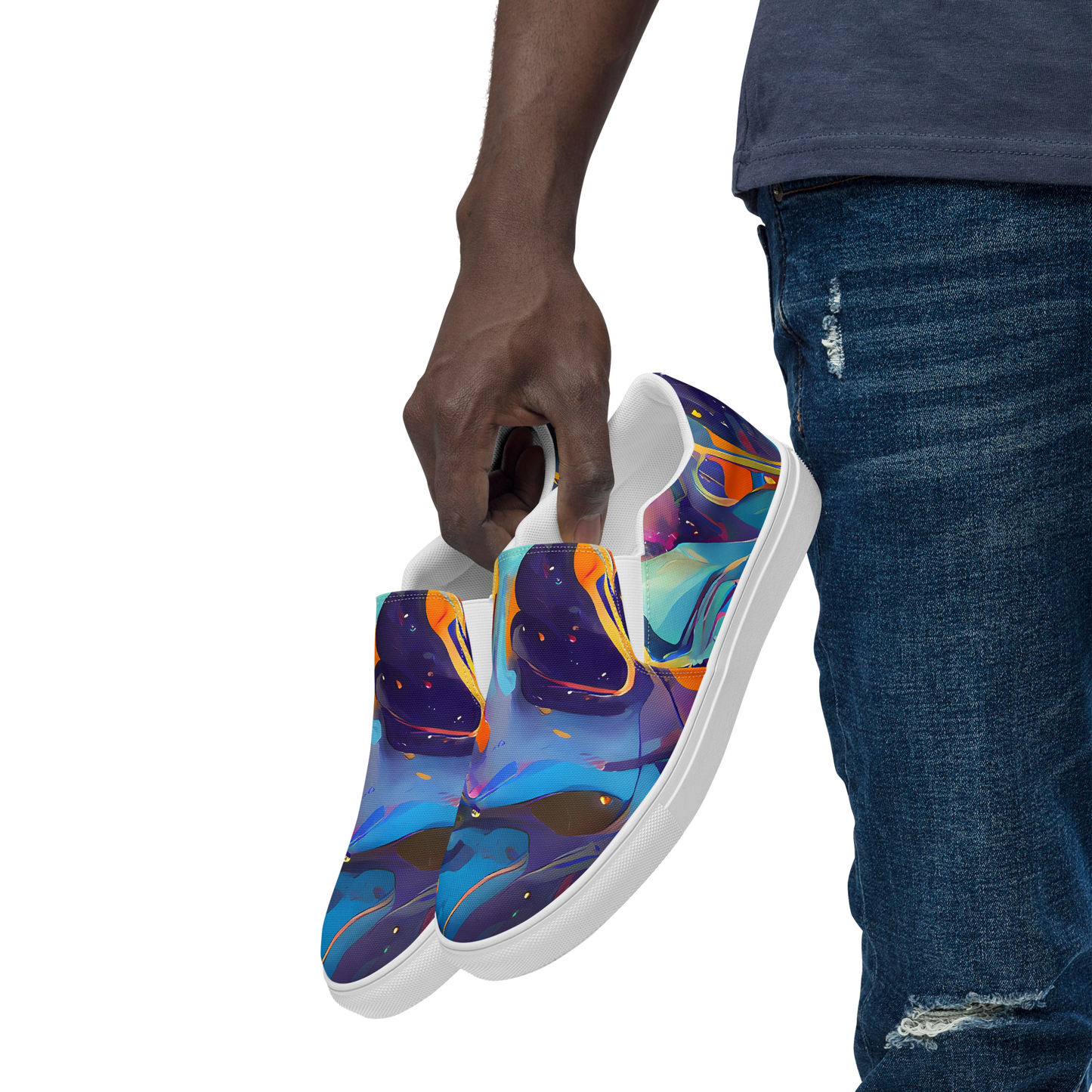 Men's Slip-On Canvas Shoes - Whimsical Fusion