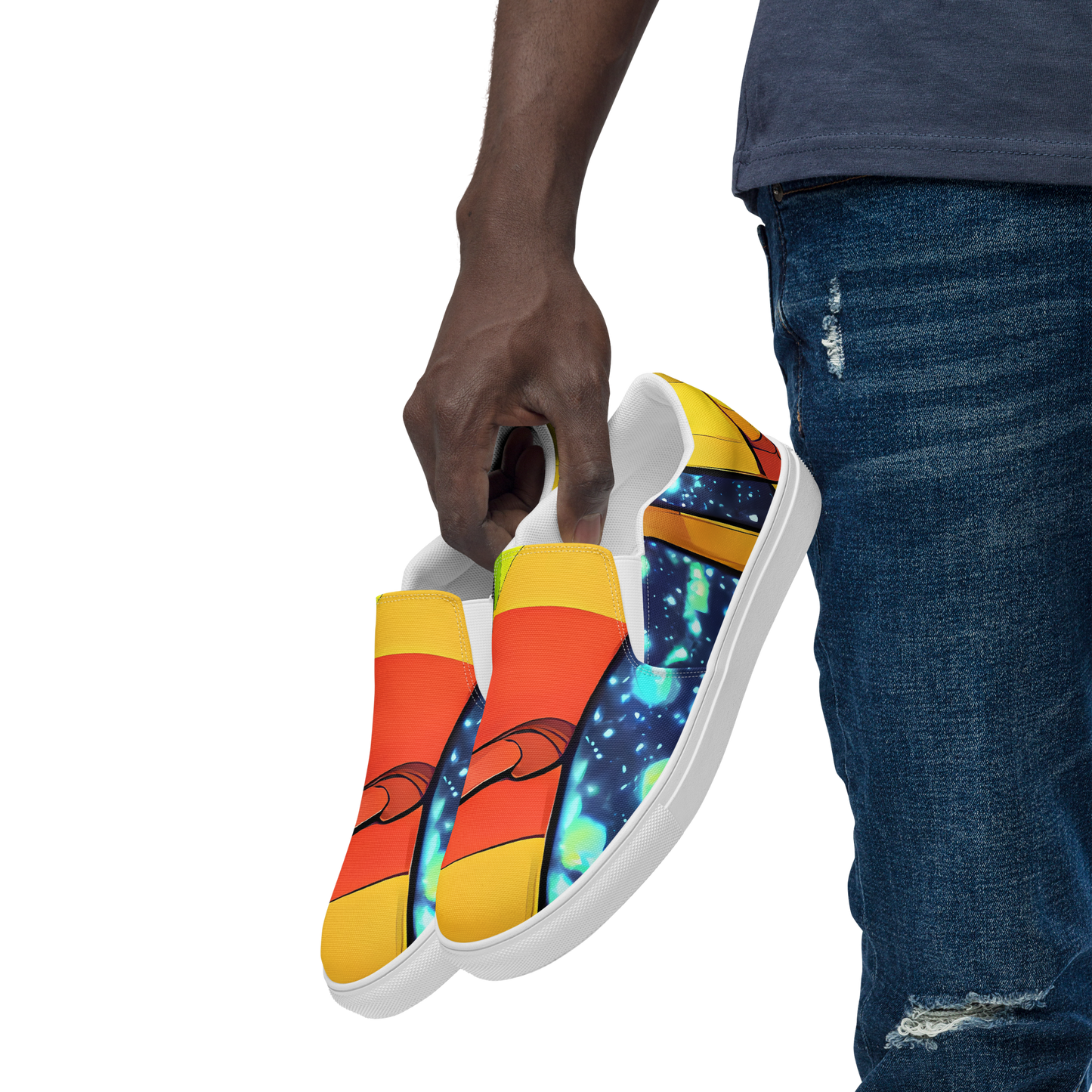 Men's Slip-On Canvas Shoes - Cosmic Siblings