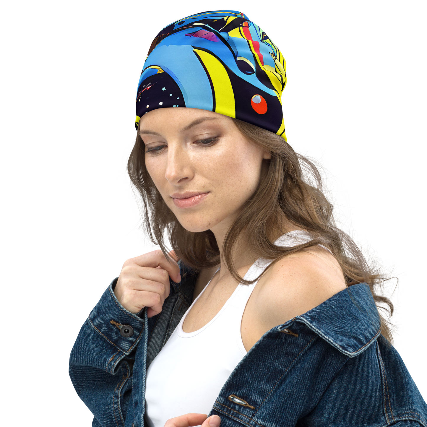 Beanie - Brown Brushwork