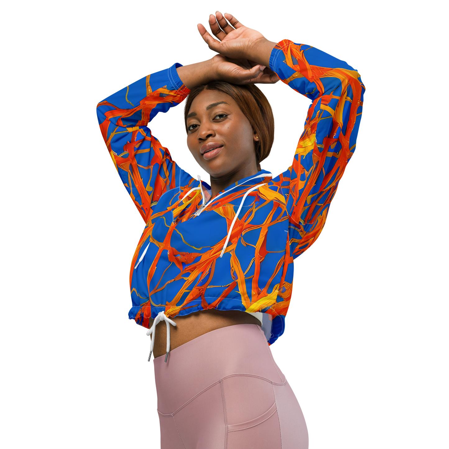 Women's Cropped Windbreaker - Vivid Plexus