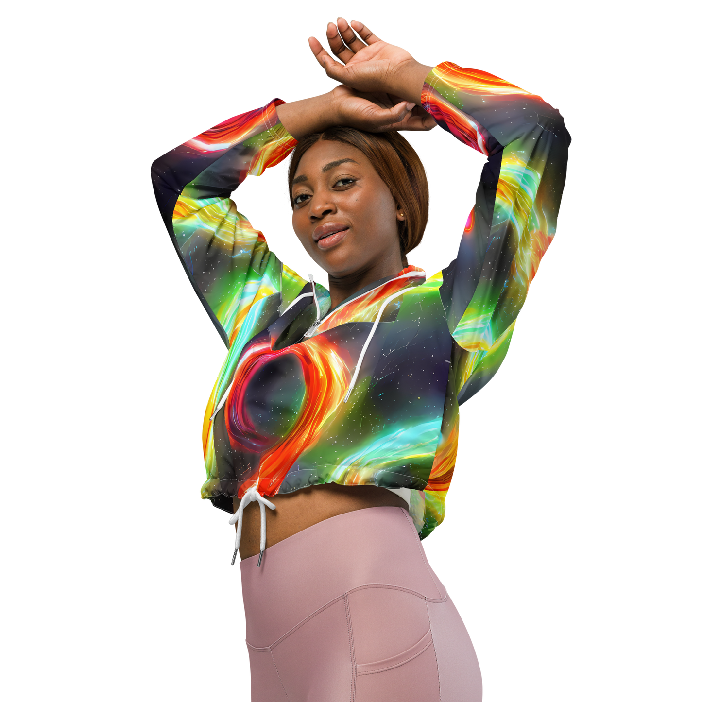 Women's Cropped Windbreaker - Sherwood Swirl
