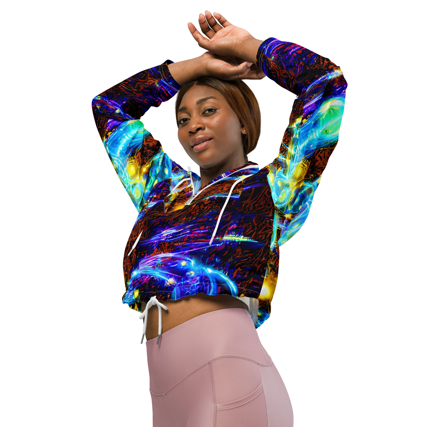 Women's Cropped Windbreaker - Neon Füssli