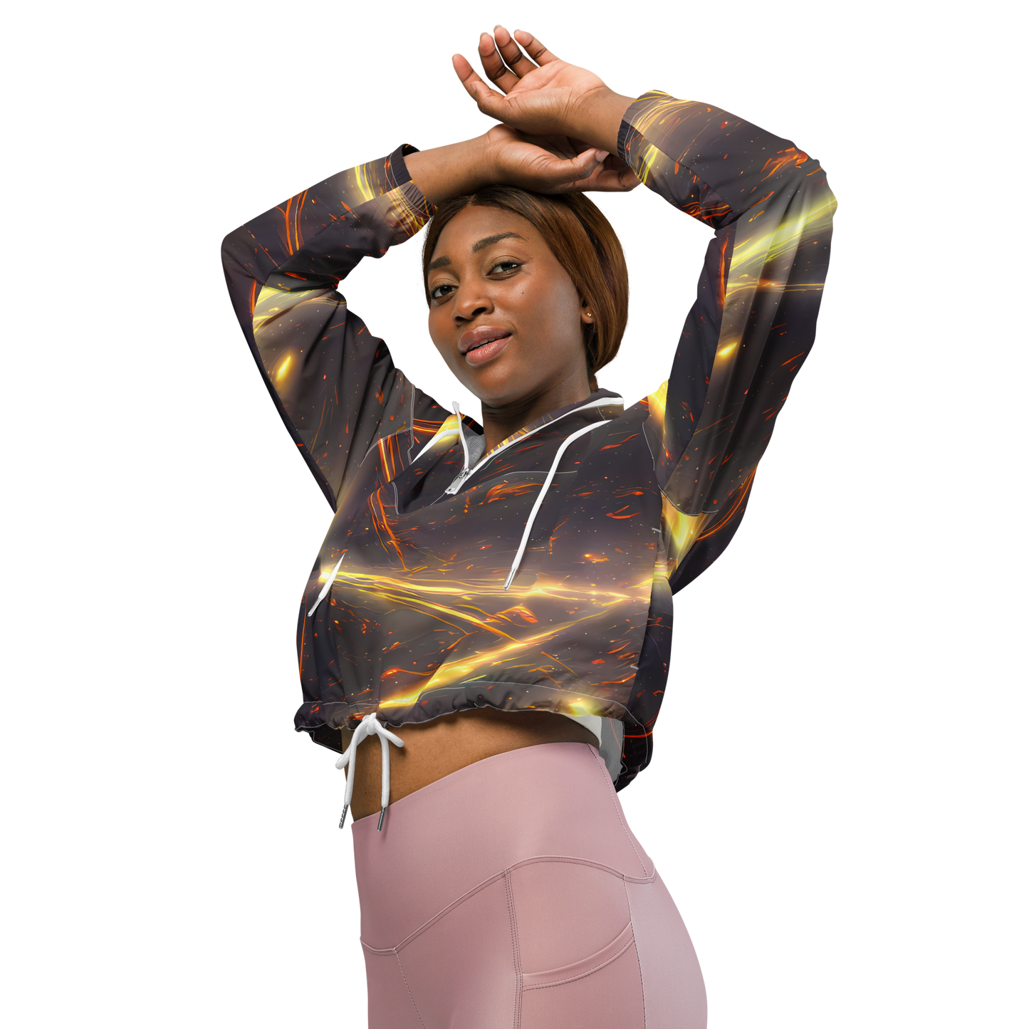 Women's Cropped Windbreaker - Stellar Arcana