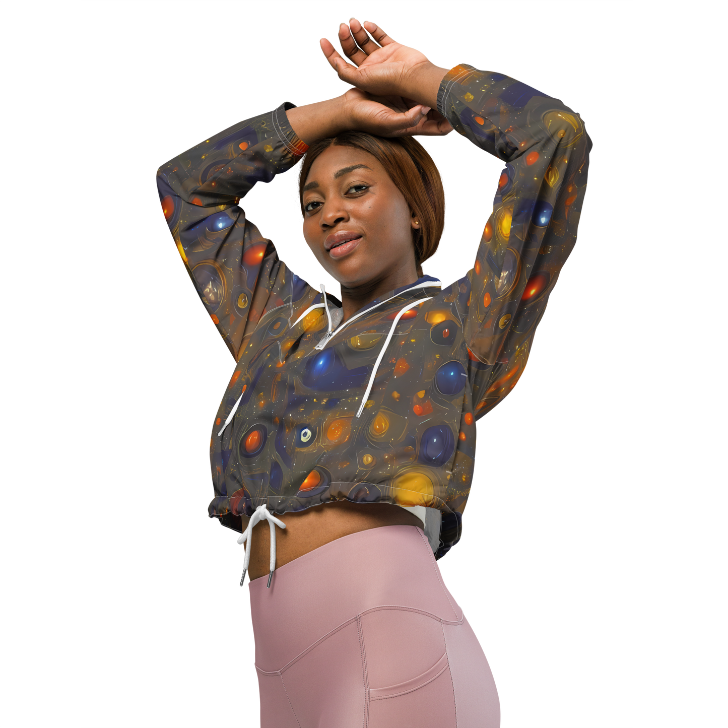 Women's Cropped Windbreaker - Chromal Flux