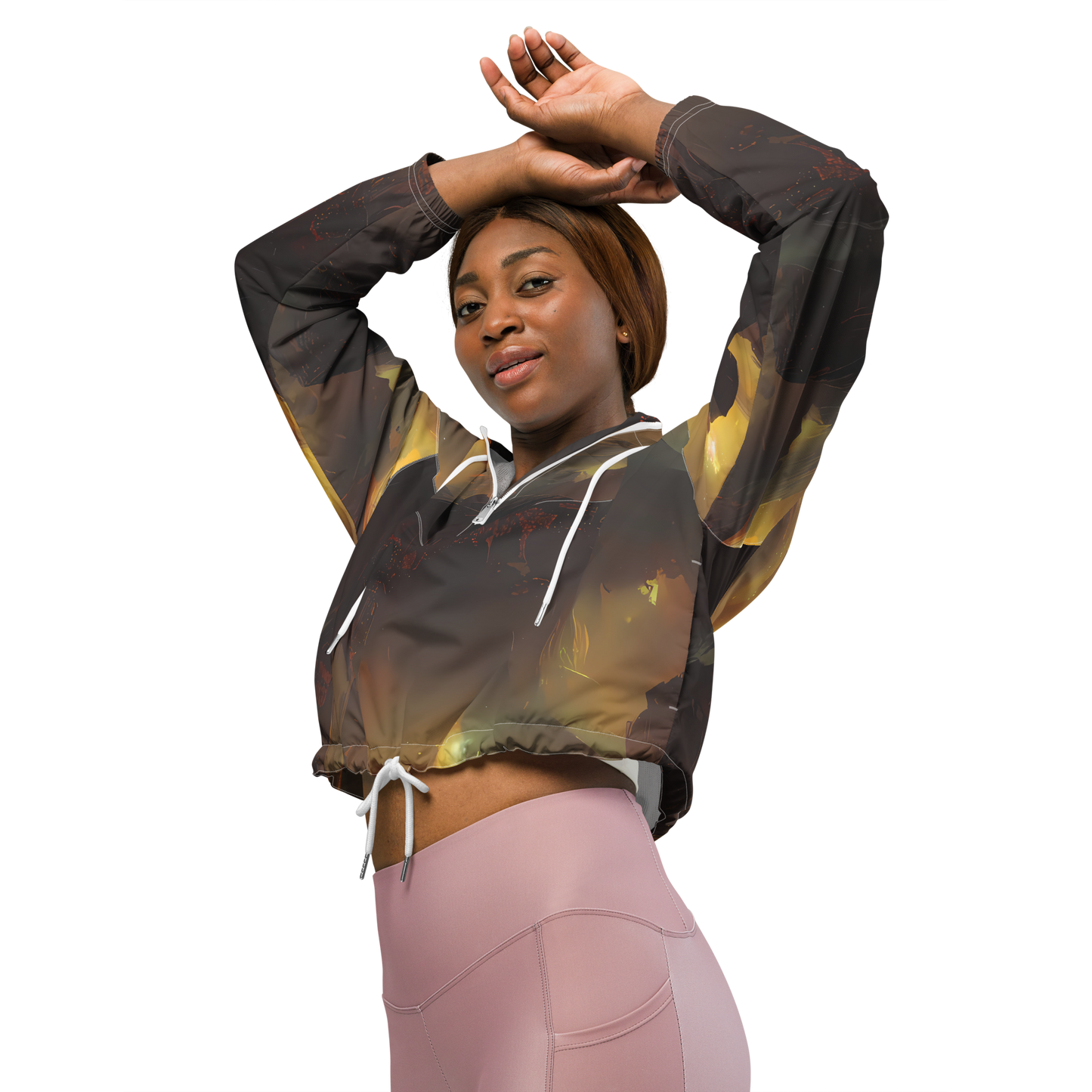 Women's Cropped Windbreaker - Solar Torrent