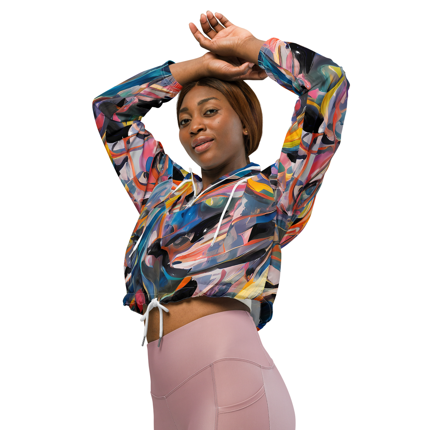 Women's Cropped Windbreaker - Brazen Rhapsody