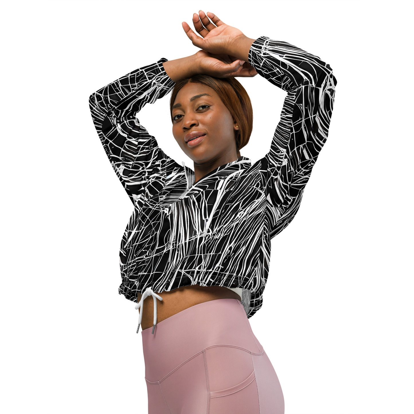Women's Cropped Windbreaker - Biomech Spiral