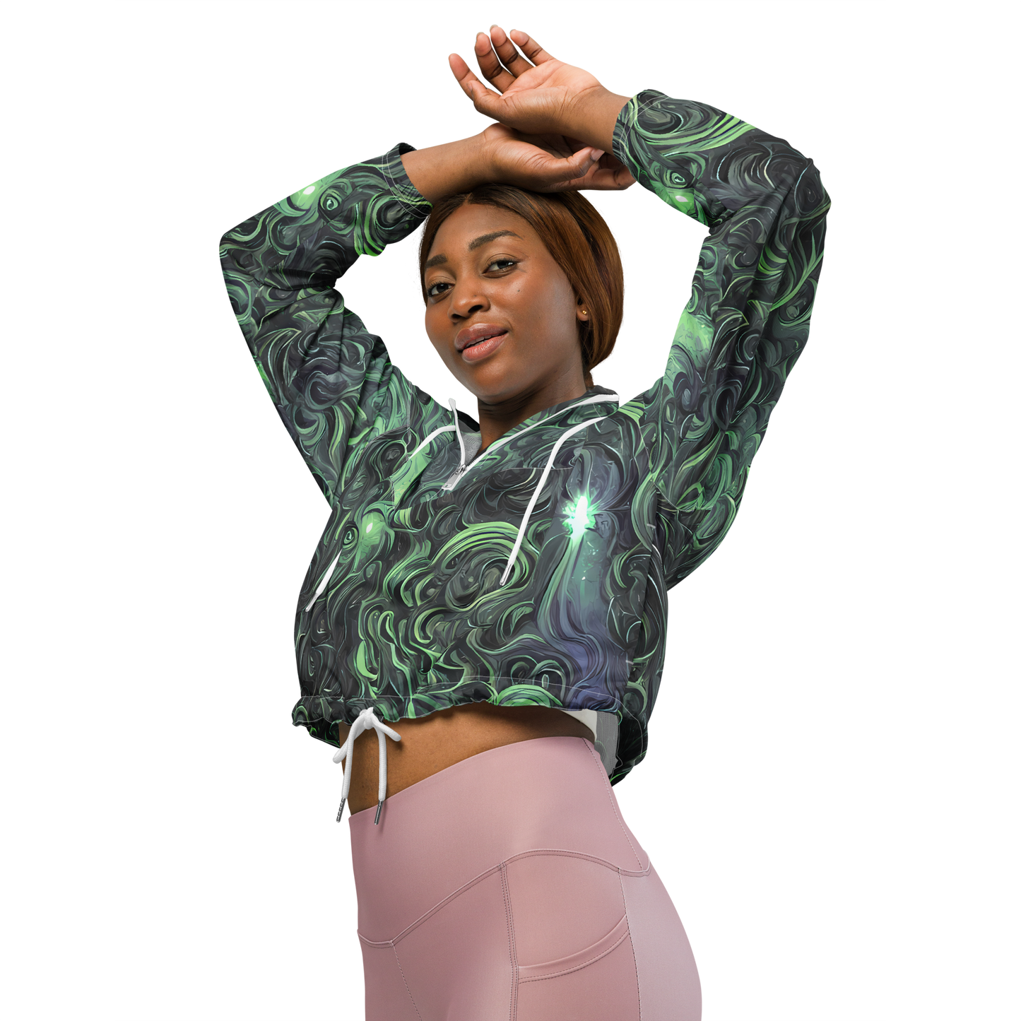 Women's Cropped Windbreaker - Savrasov Swirls