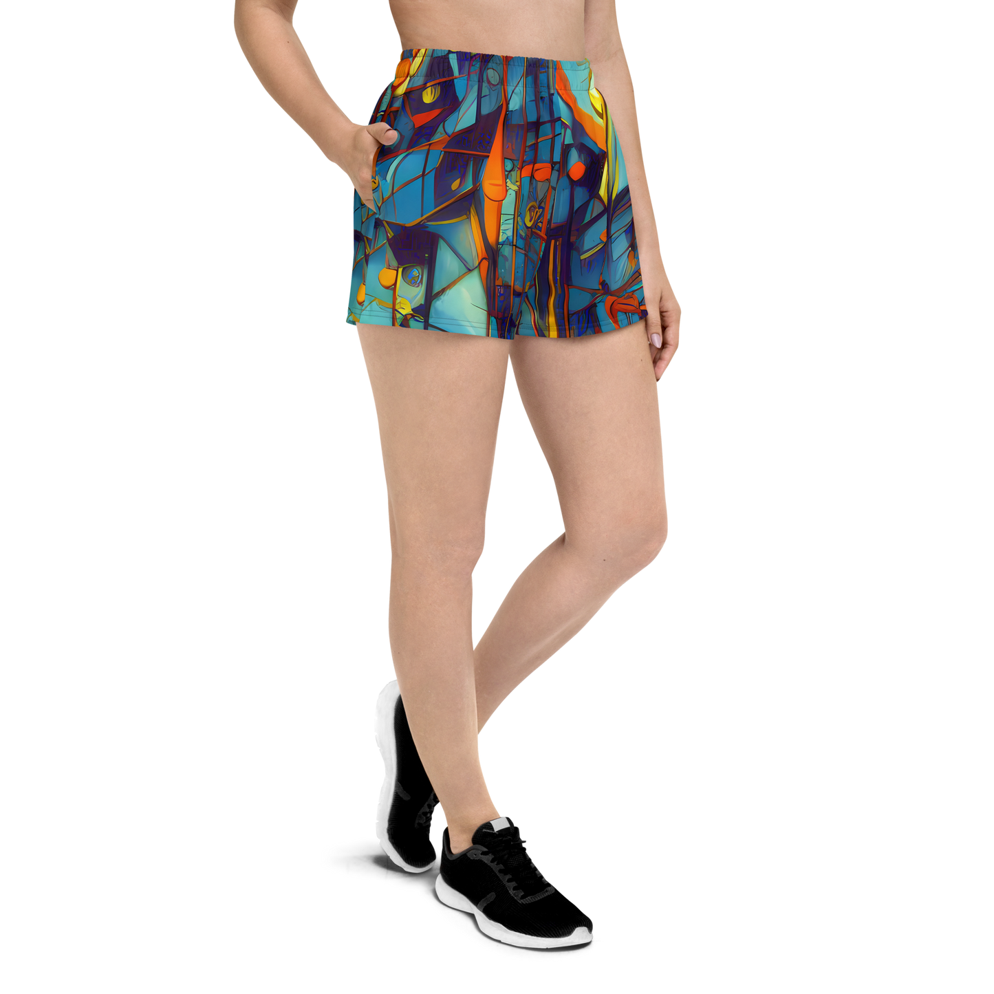 Women’s Athletic Shorts - Abstract Eddy