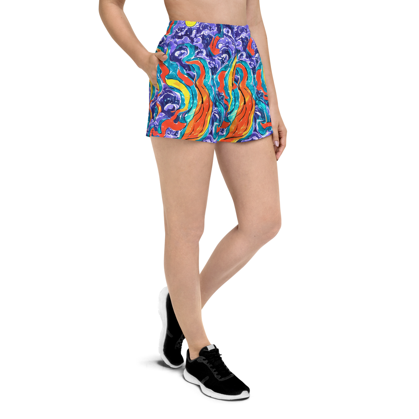 Women’s Athletic Shorts - Galactic Waves