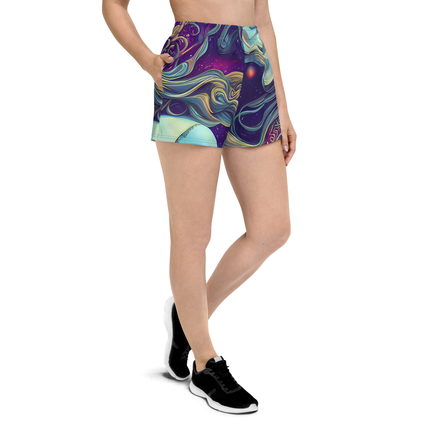 Women’s Athletic Shorts - Stellar Waves