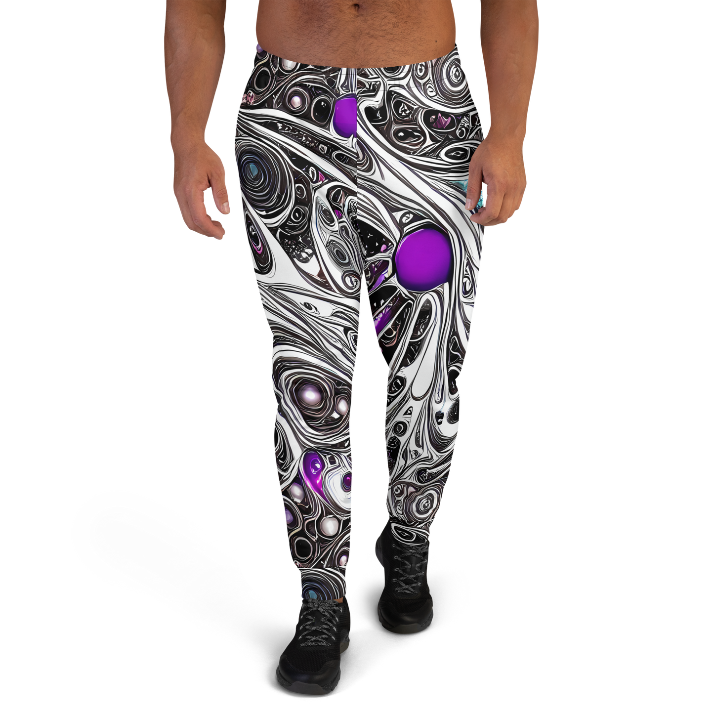 Men’s Joggers - Neo-Noir Waves